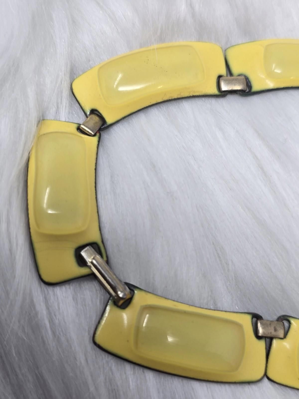 Other Vintage Kay Denning Yellow Enamel Panel Choker Signed Size ONE SIZE - 9 Thumbnail