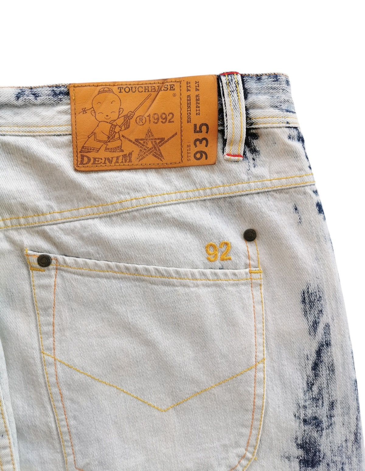 JNCO Touchbase 935 Baggy Jeans White with Blue Acid Wash Size 36 Size US 36 / EU 52 - 8 Thumbnail