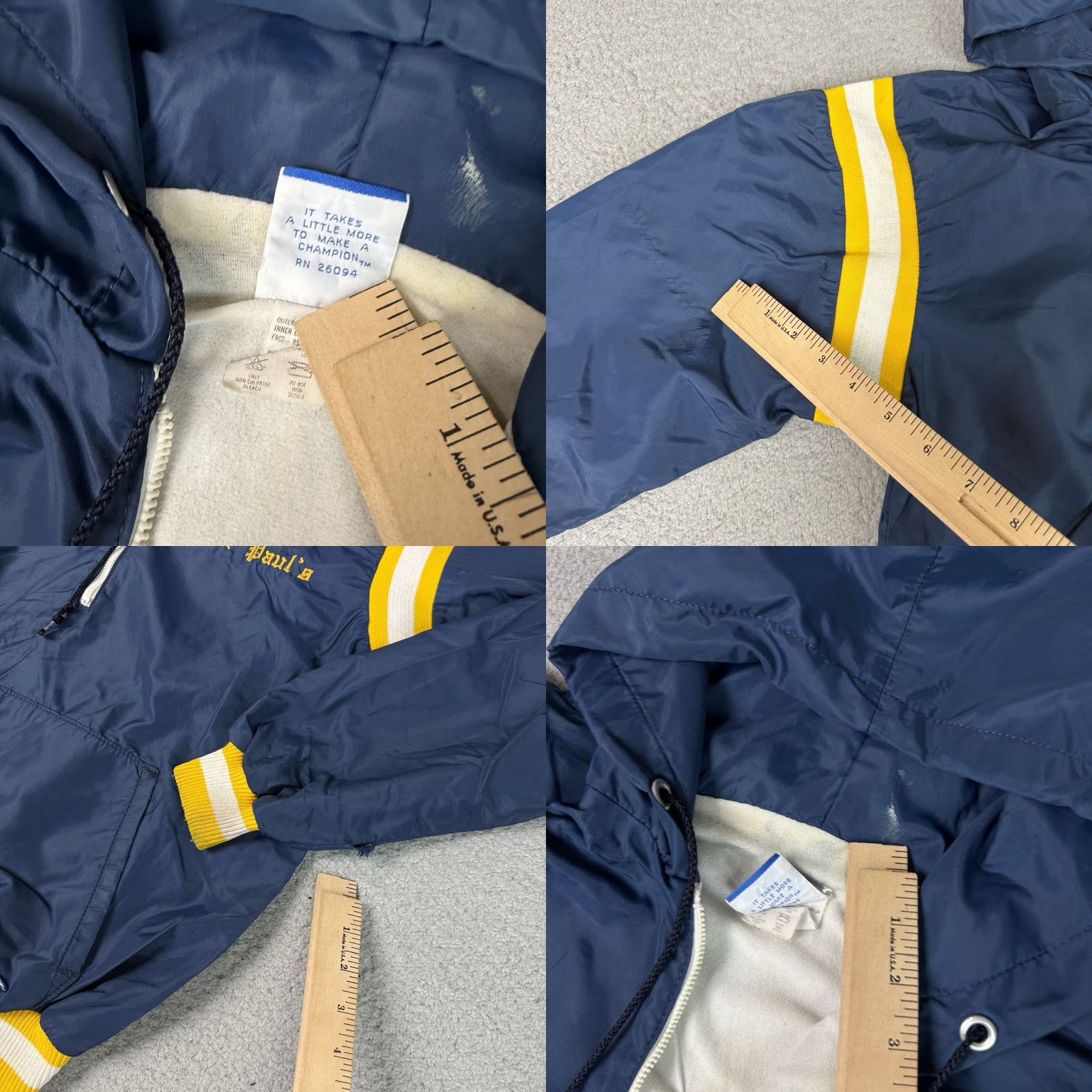 Champion VINTAGE Champion Jacket Adult Small Varsity St. Paul’s USA 80s Blue Nylon Zip Pockets Mens Size US S / EU 44-46 / 1 - 8 Thumbnail