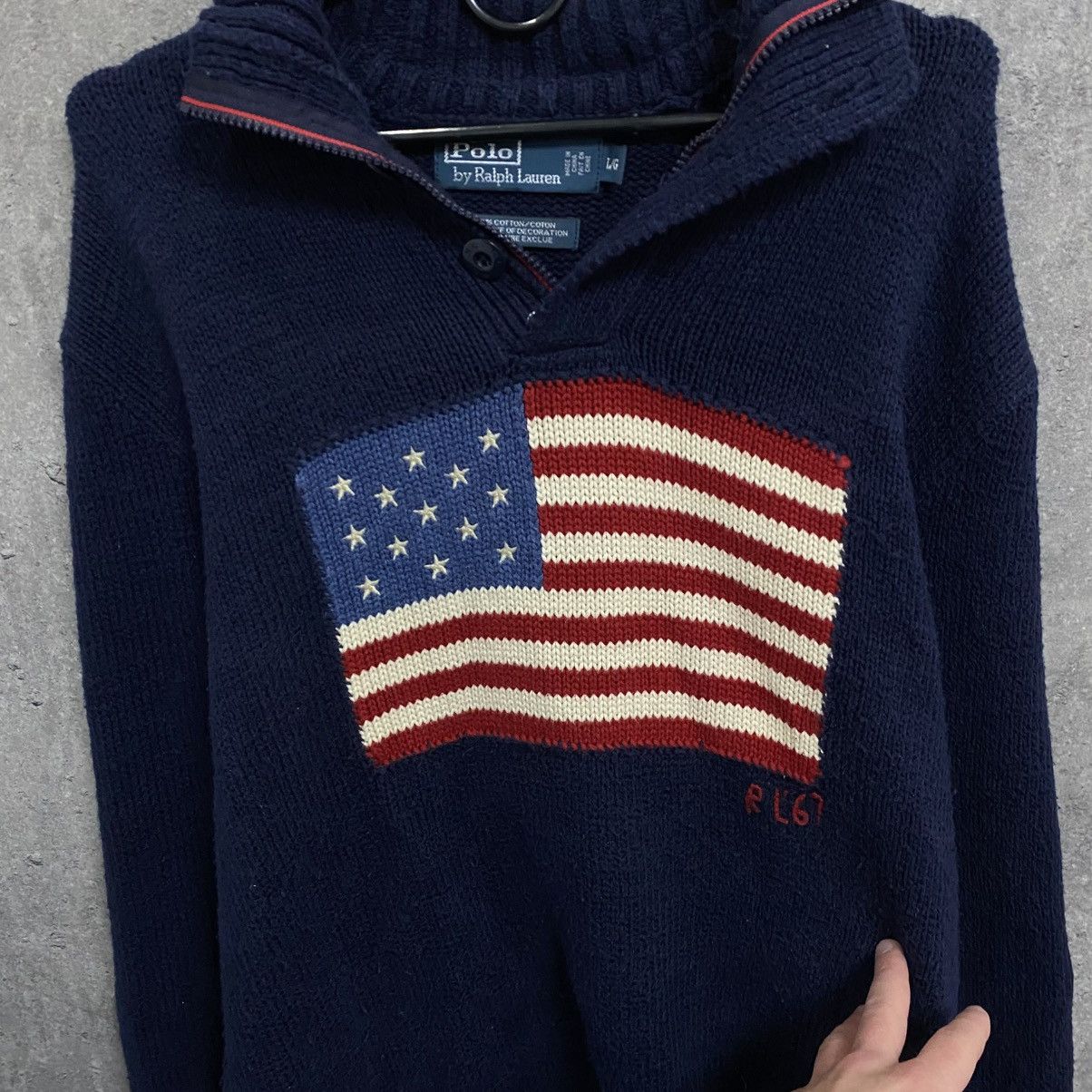 Polo Ralph Lauren Vintage Polo Ralph Lauren USA Flag 1/4 Zip Sweater Size US L / EU 52-54 / 3 - 8 Thumbnail