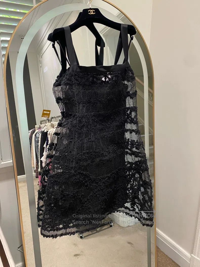 Chanel Chanel 25s black lace double-layer dress Size XS / US 0-2 / IT 36-38 - 1 Thumbnail