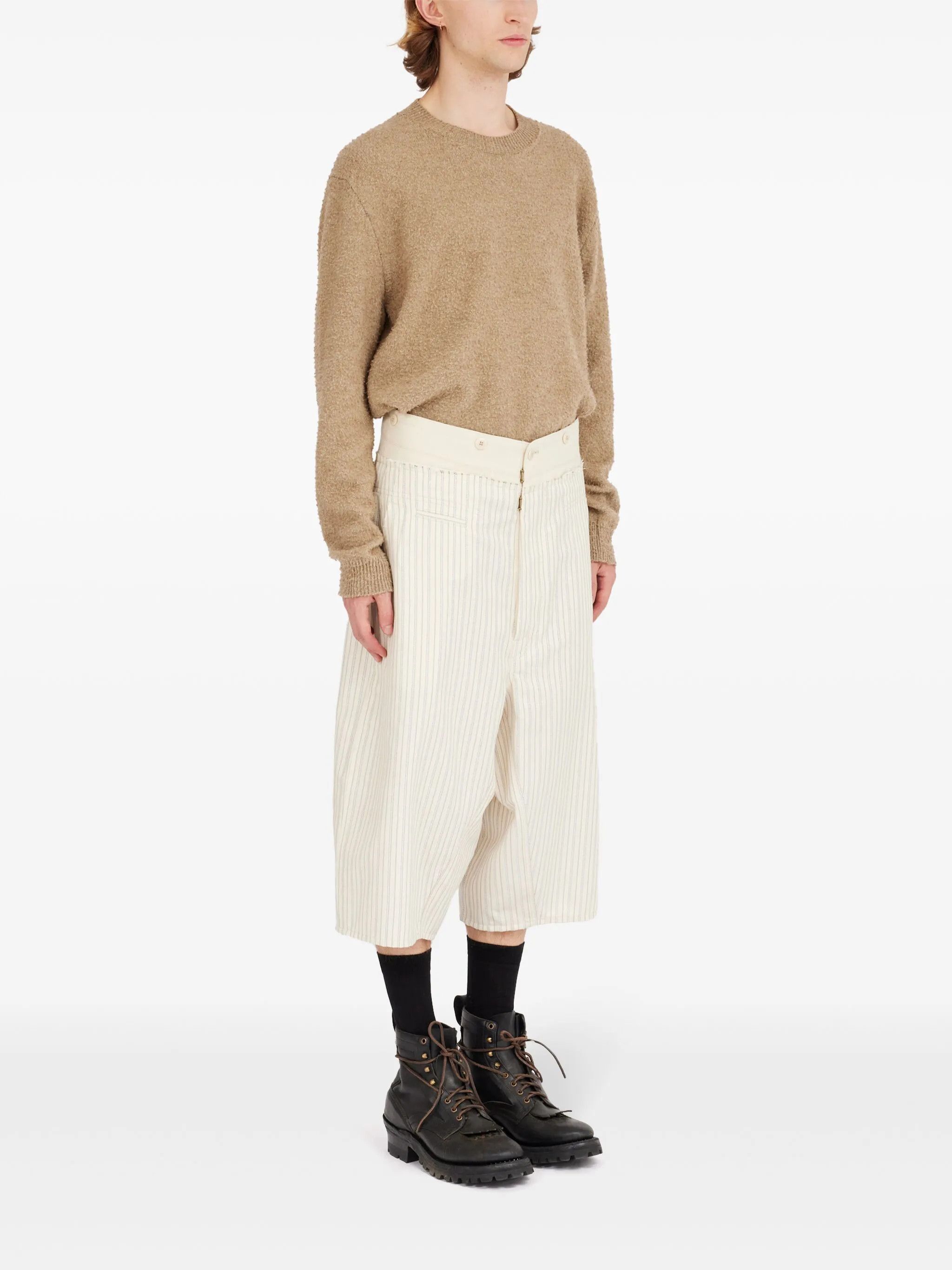 Maison Margiela o1w1db10226 Striped Short in Beige Size US 32 / EU 48 - 2 Thumbnail