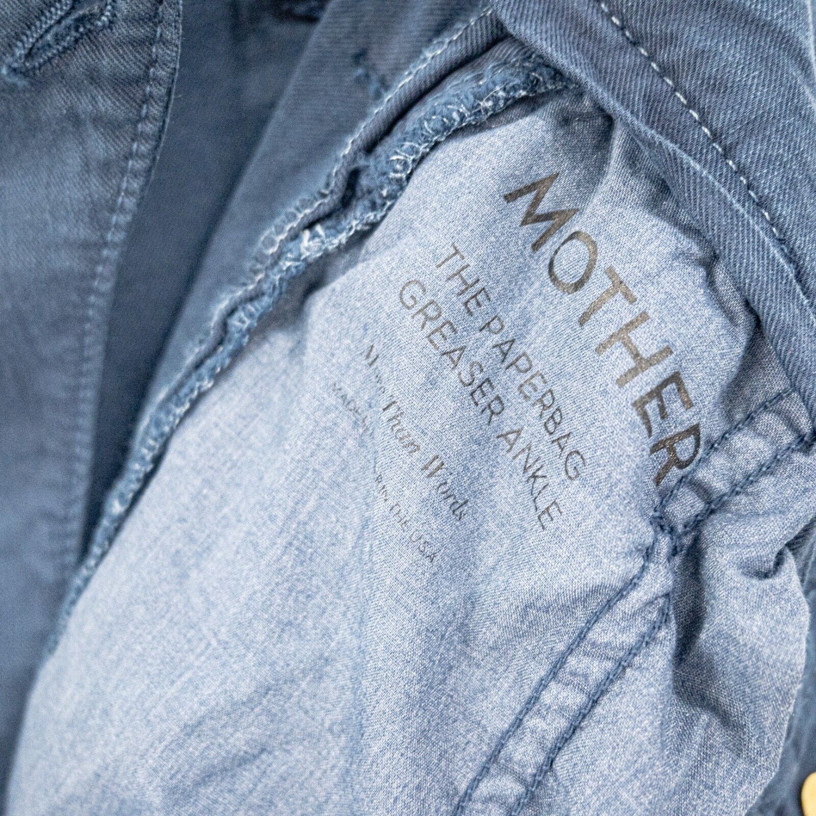 MOTHER MOTHER Denim Paperbag Greaser Ankle Pants Navy Blue Sz 25 Size 25" / US 0 / IT 36 - 5 Thumbnail