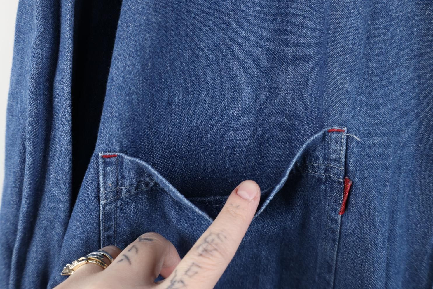 Vintage Vintage 90s Streetwear Big Pocket Denim Button Down Shirt Size US XL / EU 56 / 4 - 8 Thumbnail