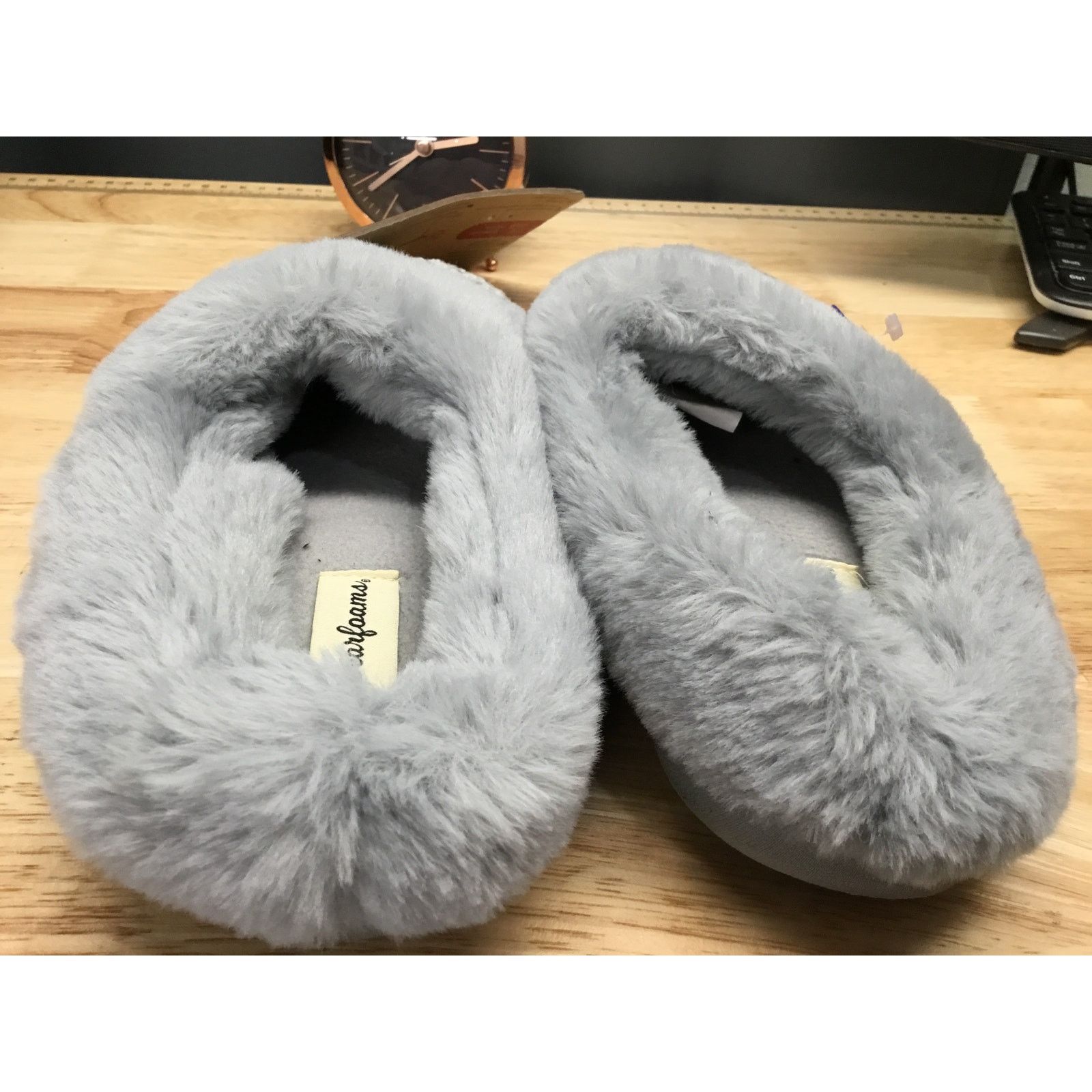 The Unbranded Brand Dearfoams Chenille Womens 8 Gray Claire Cable Knit Clogs Size US 8 / IT 38 - 3 Thumbnail