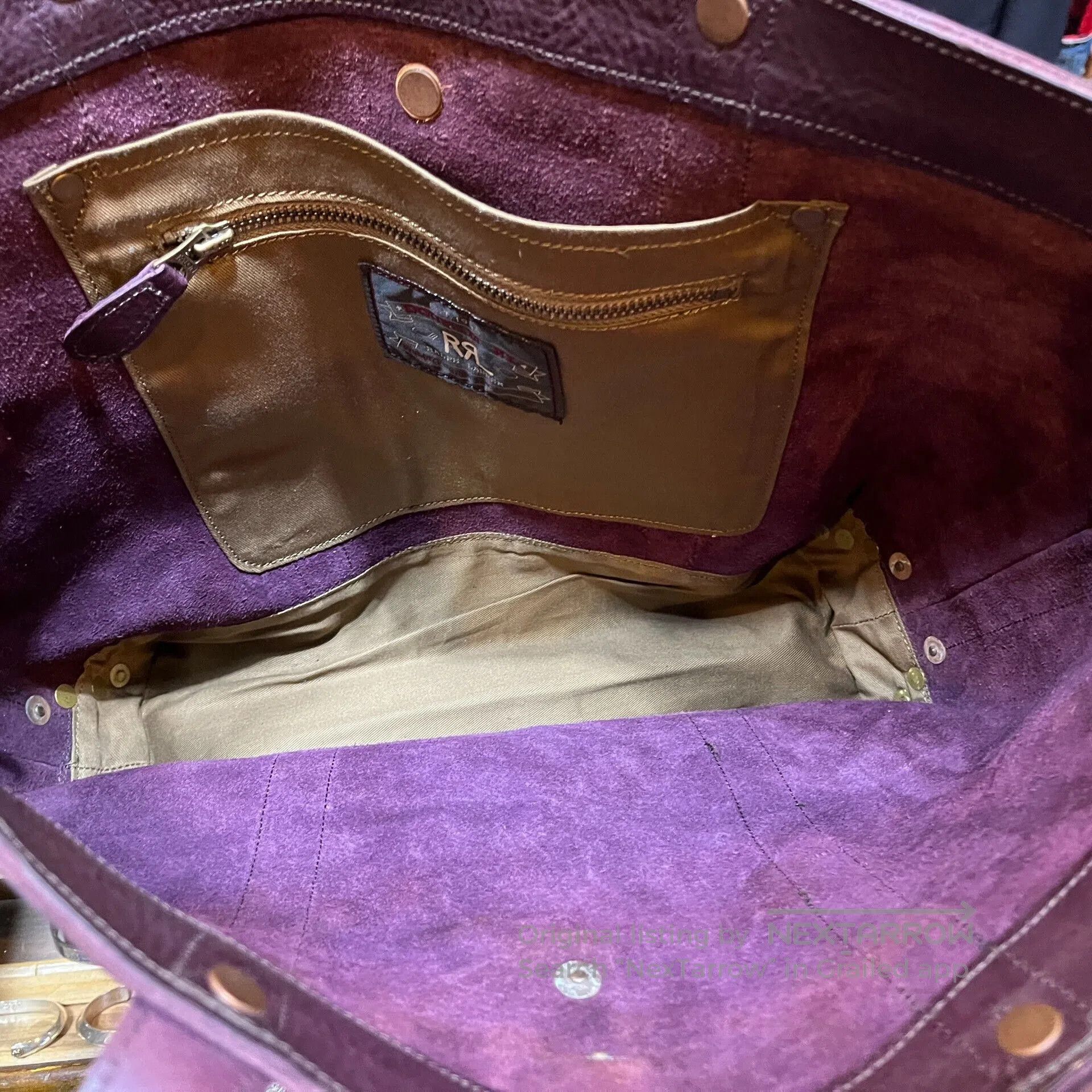 RRL Ralph Lauren Rare Purple Tote Bag by RRL. Size ONE SIZE - 6 Thumbnail