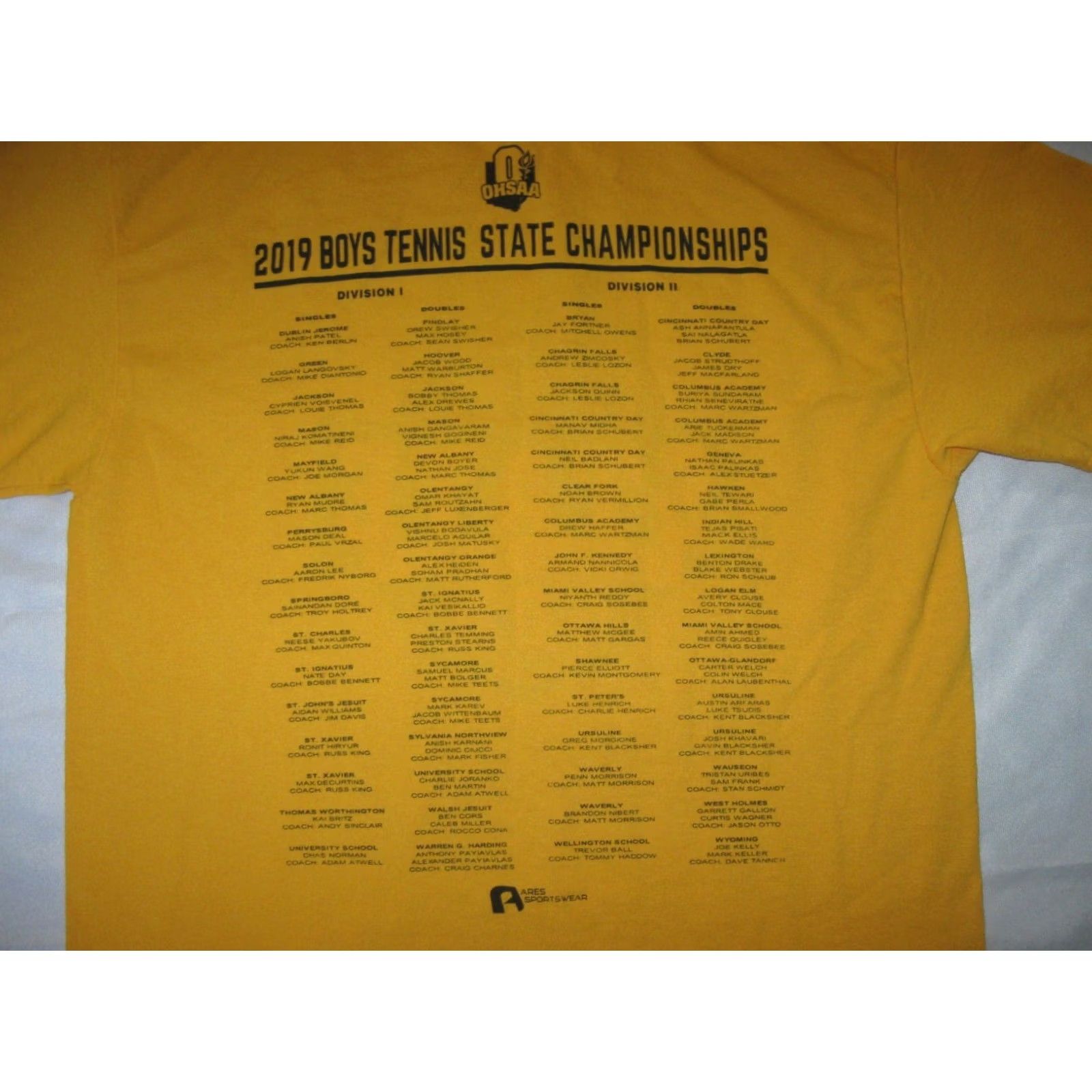 Jerzees OHSAA Ohio High School Tennis State Championship T Shirt Men's Medium 19-20 Guys Size US M / EU 48-50 / 2 - 3 Thumbnail