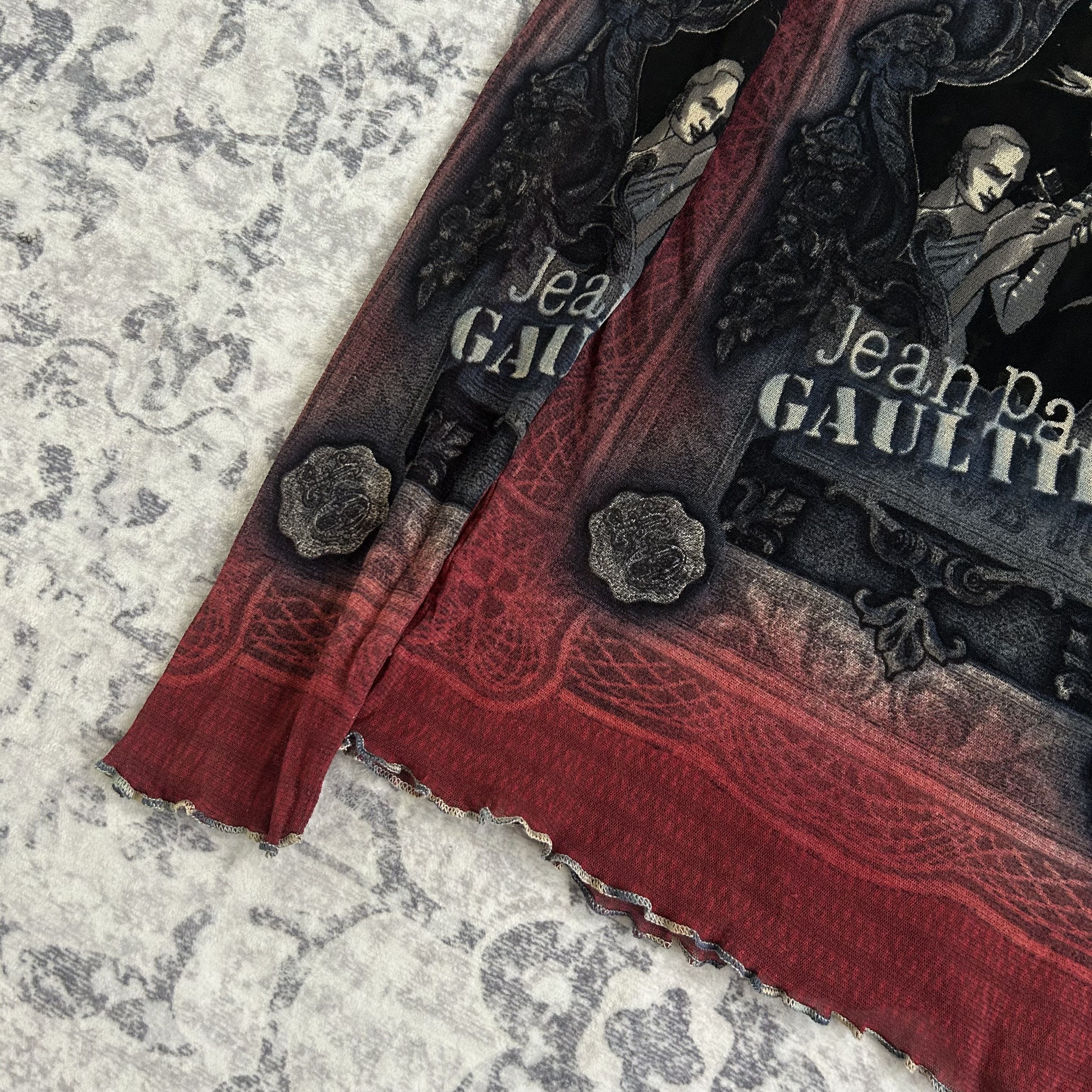 Jean Paul Gaultier Jean Paul Gaultier Red Long Sleeve Tattoo Tee Shirt Size US S / EU 44-46 / 1 - 6 Thumbnail