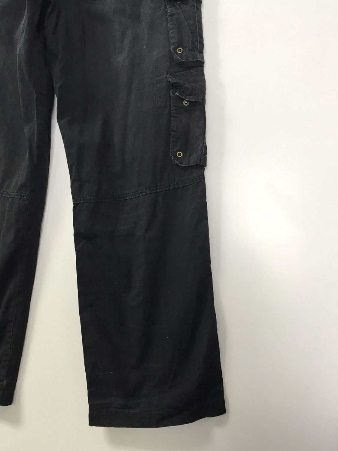 Japanese Brand × Vintage Vintage Japanese Faded Black Cotton Cargo Pants 28x29 Size US 28 / EU 44 - 14 Thumbnail