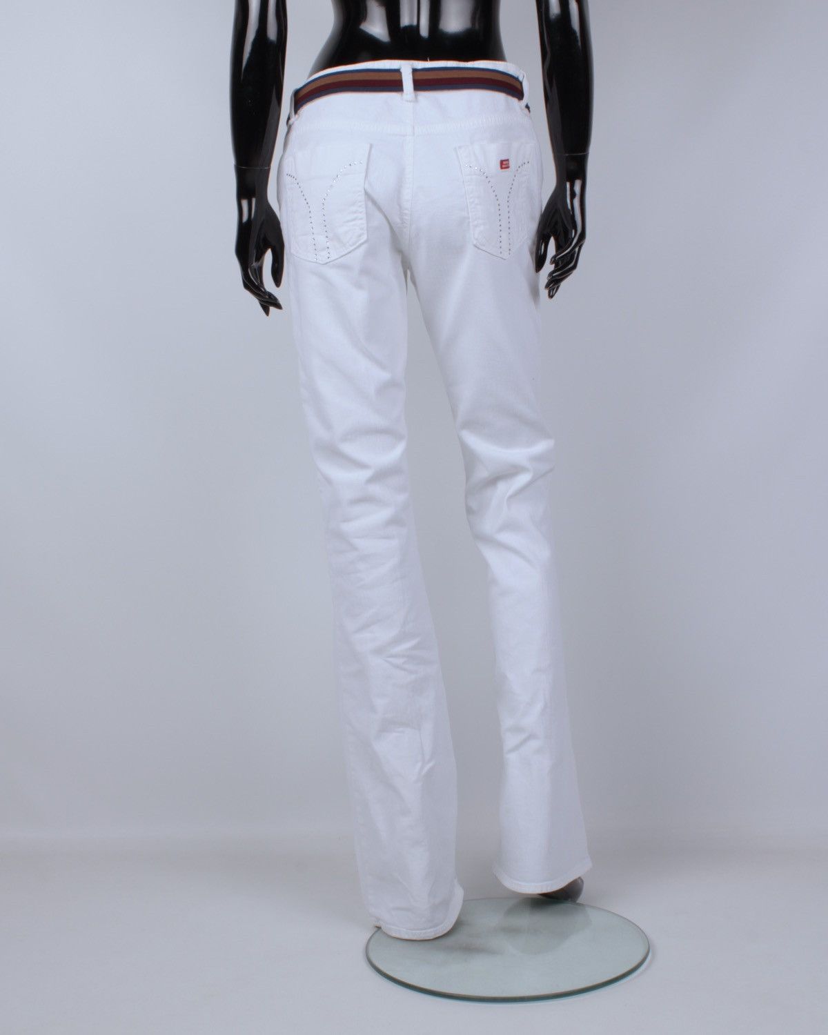 Miss Sixty × Vintage MISS SIXTY Y2K Vintage Wide Leg Rhinestone White Denim Jeans Size 32" / US 10 / IT 46 - 3 Thumbnail