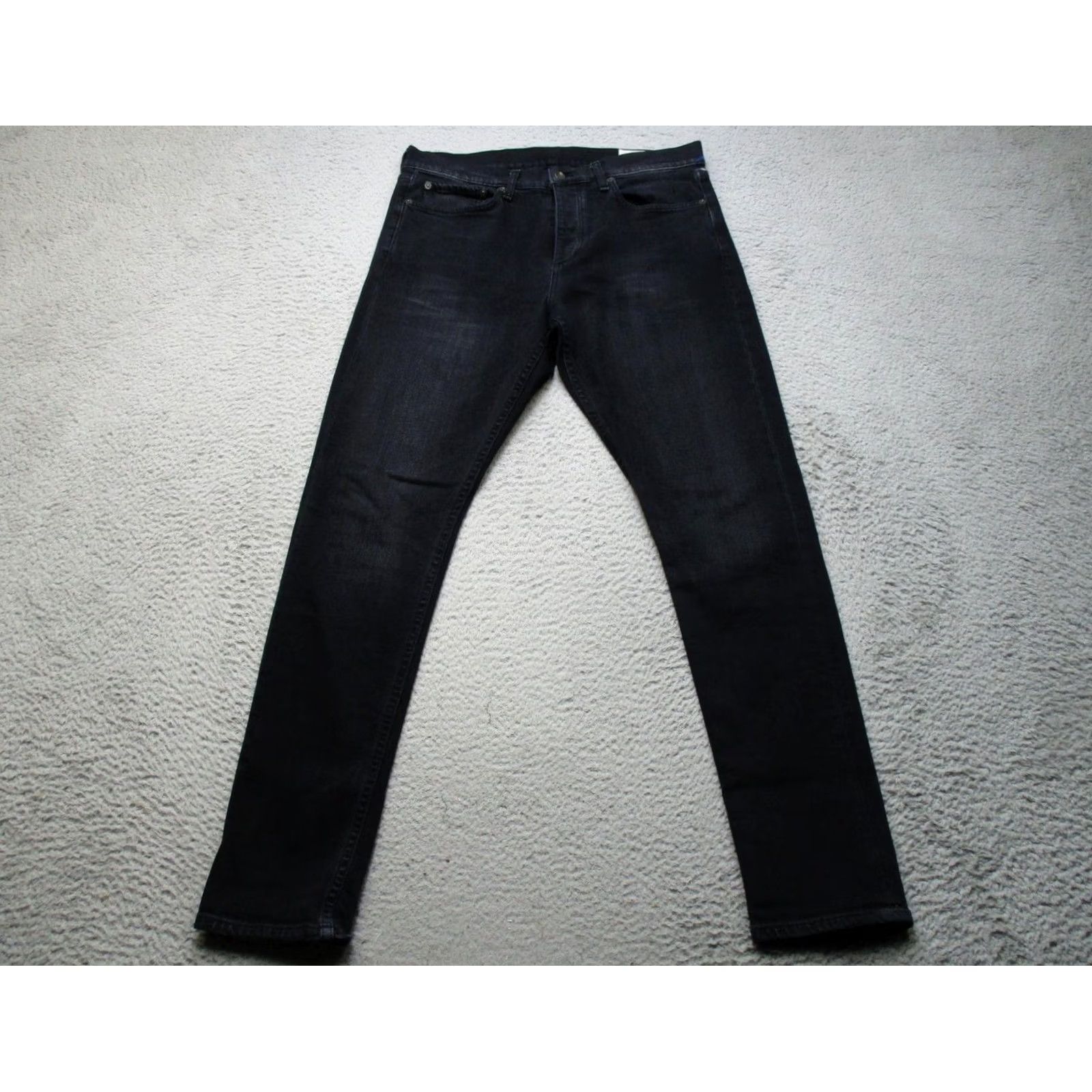 Rag & Bone rag & bone New York Jeans Mens 34x32 Black Skinny Fit Button Fly Stretch Denim Size US 34 / EU 50 - 2 Thumbnail