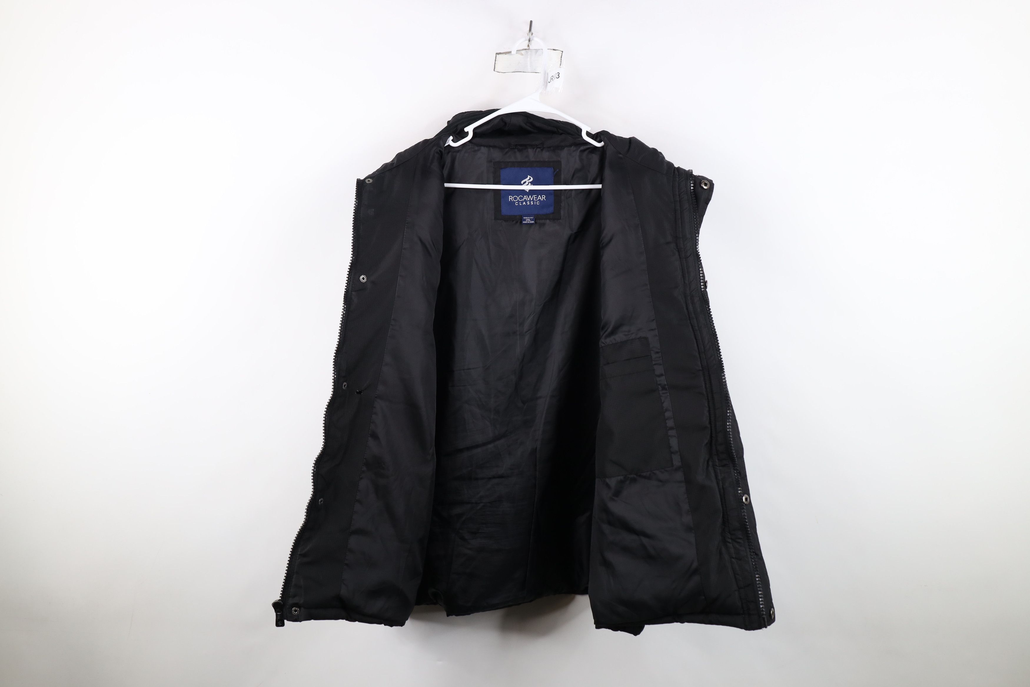 Rocawear Vintage Rocawear Full Zip Hooded Puffer Vest Jacket Black Size US XXL / EU 58 / 5 - 9 Thumbnail