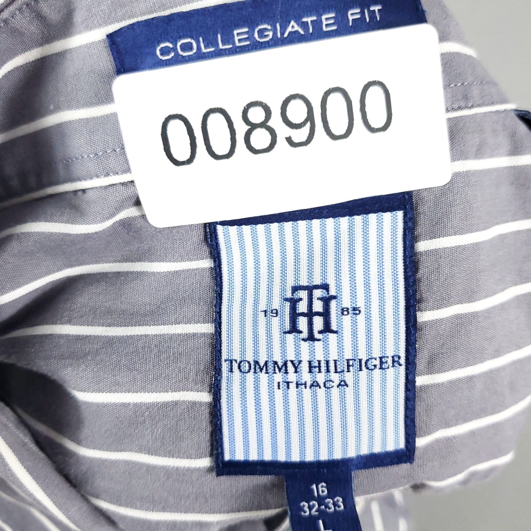 Tommy Hilfiger Tommy Hilfiger Dress Shirt Size 16 Gray Striped Button-Down Regular Fit Men’s Size US L / EU 52-54 / 3 - 8 Thumbnail
