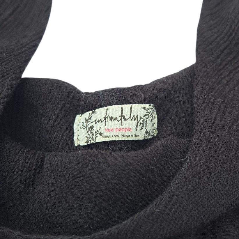 Free People Intimately by Free People | Black Ruffle Gauze Top Tank | XS Size XS / US 0-2 / IT 36-38 - 2 Thumbnail
