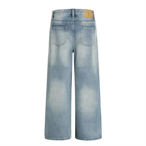 Japanese Brand × Jean Street punk washed gradient loose straight distressed jeans Size US 34 / EU 50 - 3 Thumbnail