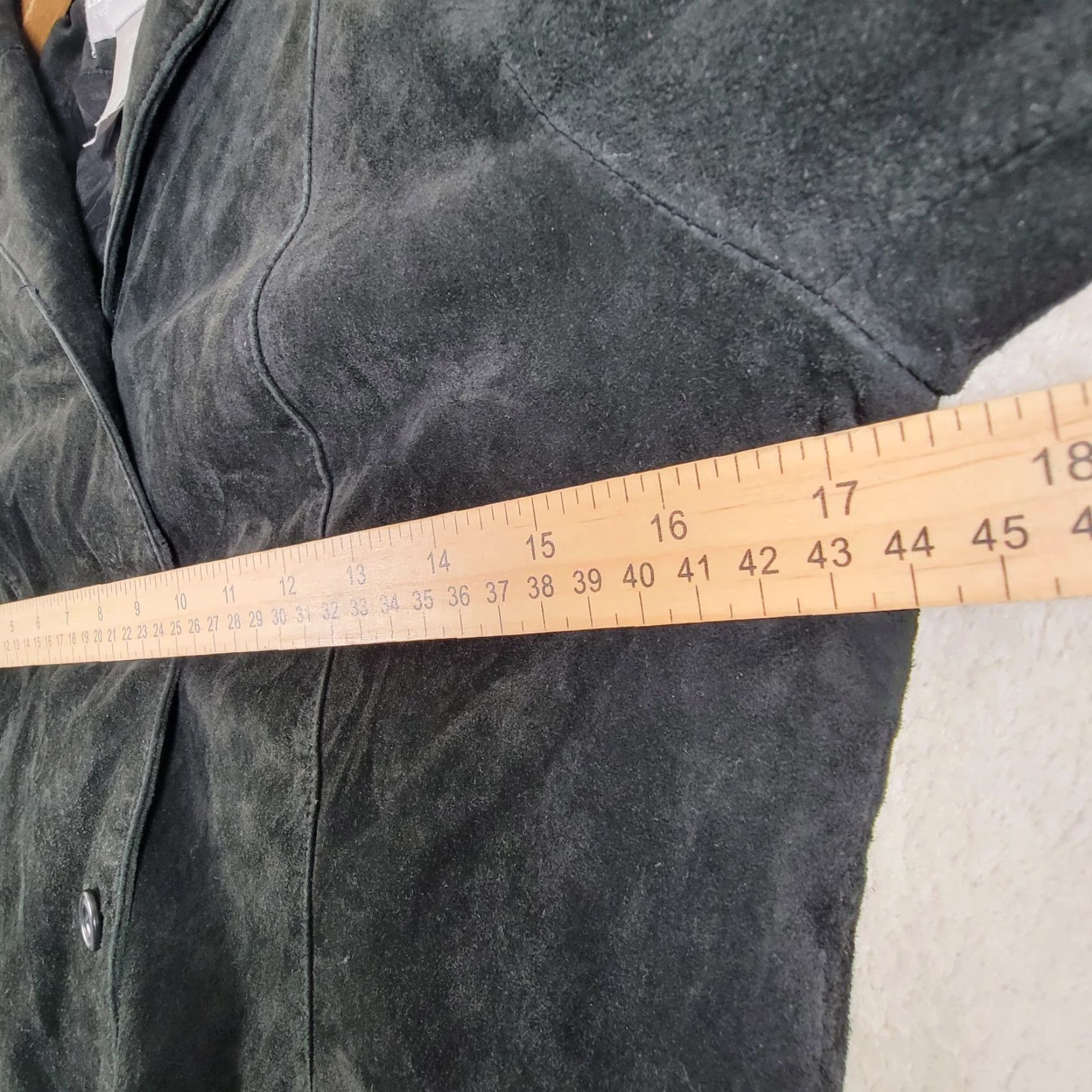 Liz Claiborne Liz Claiborne Blazer Jacket Women's PS Petite Black Suede Mid-Length Button Long Sleeve Lined Polyester City Casual Workwear Fall Winter Size S / US 4 / IT 40 - 7 Thumbnail
