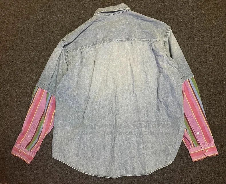 Balenciaga Balenciaga Oversized Denim Patchwork Shirt. Size US XL / EU 56 / 4 - 3 Thumbnail