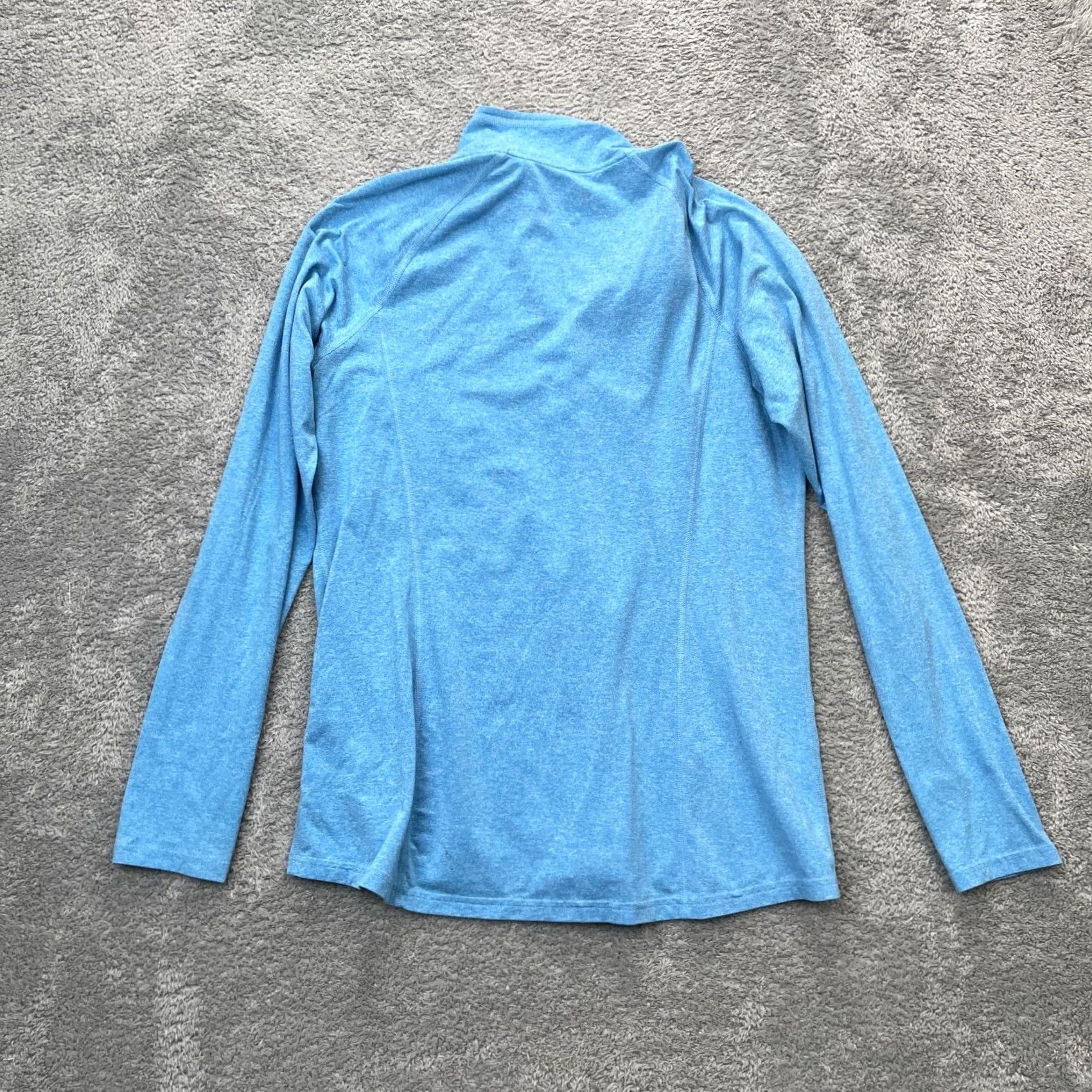 Vintage REI Co Op Sweatshirt Womens Large Blue Heathered 1/4 Zip Training Pullover Activewear Casual Raglan Sleeve Mock Neck Zip Size L / US 10 / IT 46 - 2 Thumbnail