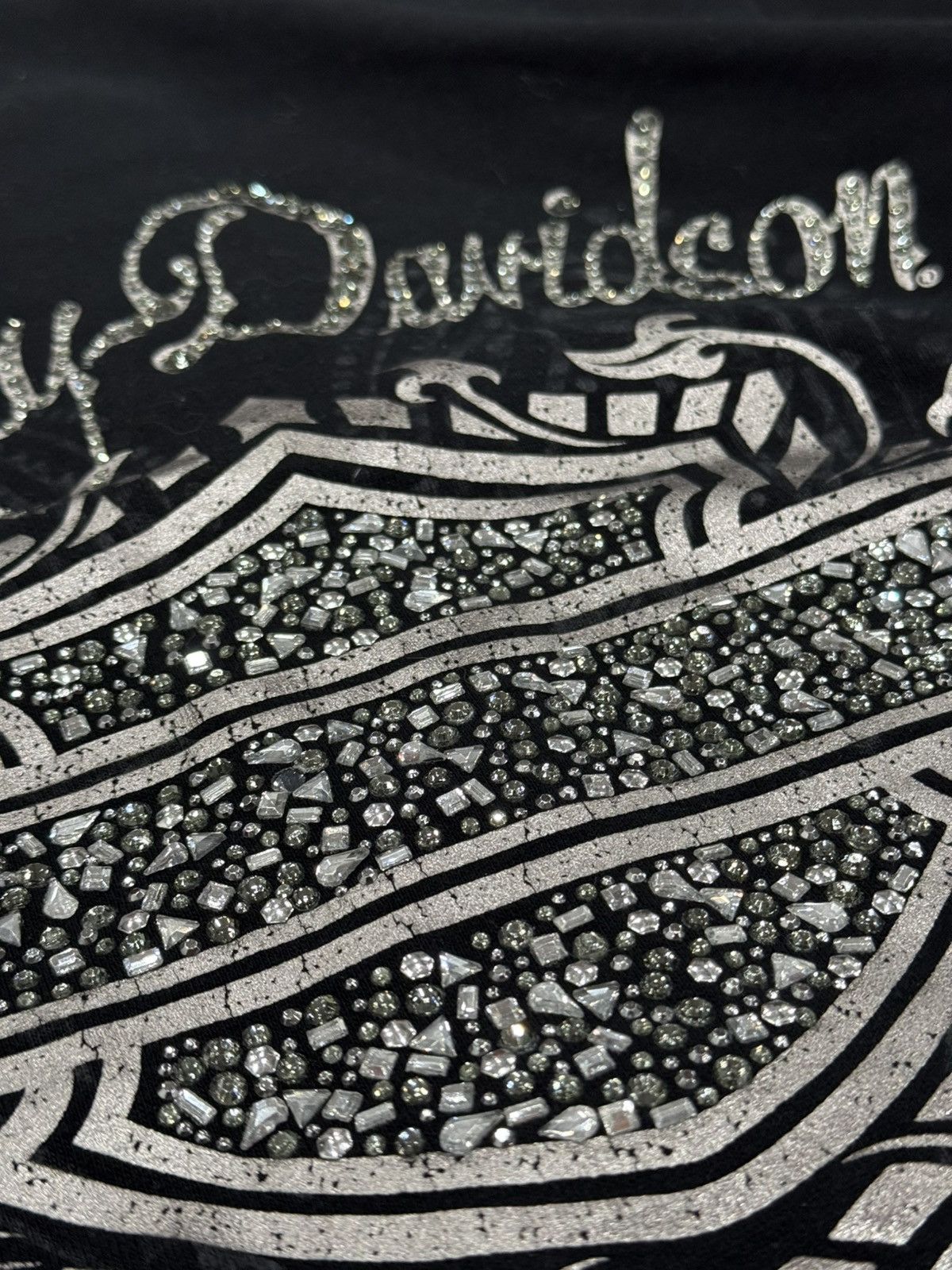 Harley Davidson Vintage 2012 Harley-Davidson Women’s Rhinestone Zip Hoodie Size L / US 10 / IT 46 - 10 Thumbnail