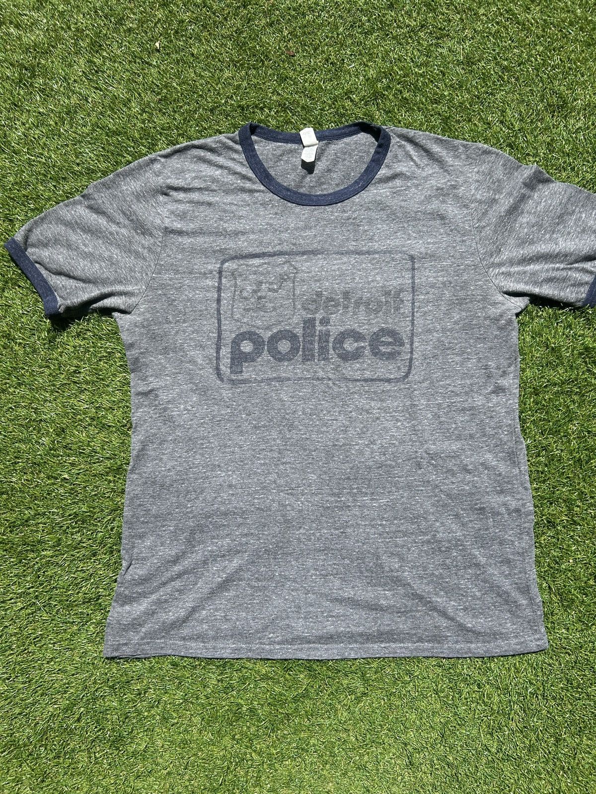 Vintage Vintage 90s Detroit Police Ringer T-Shirt Size US L / EU 52-54 / 3 - 7 Thumbnail