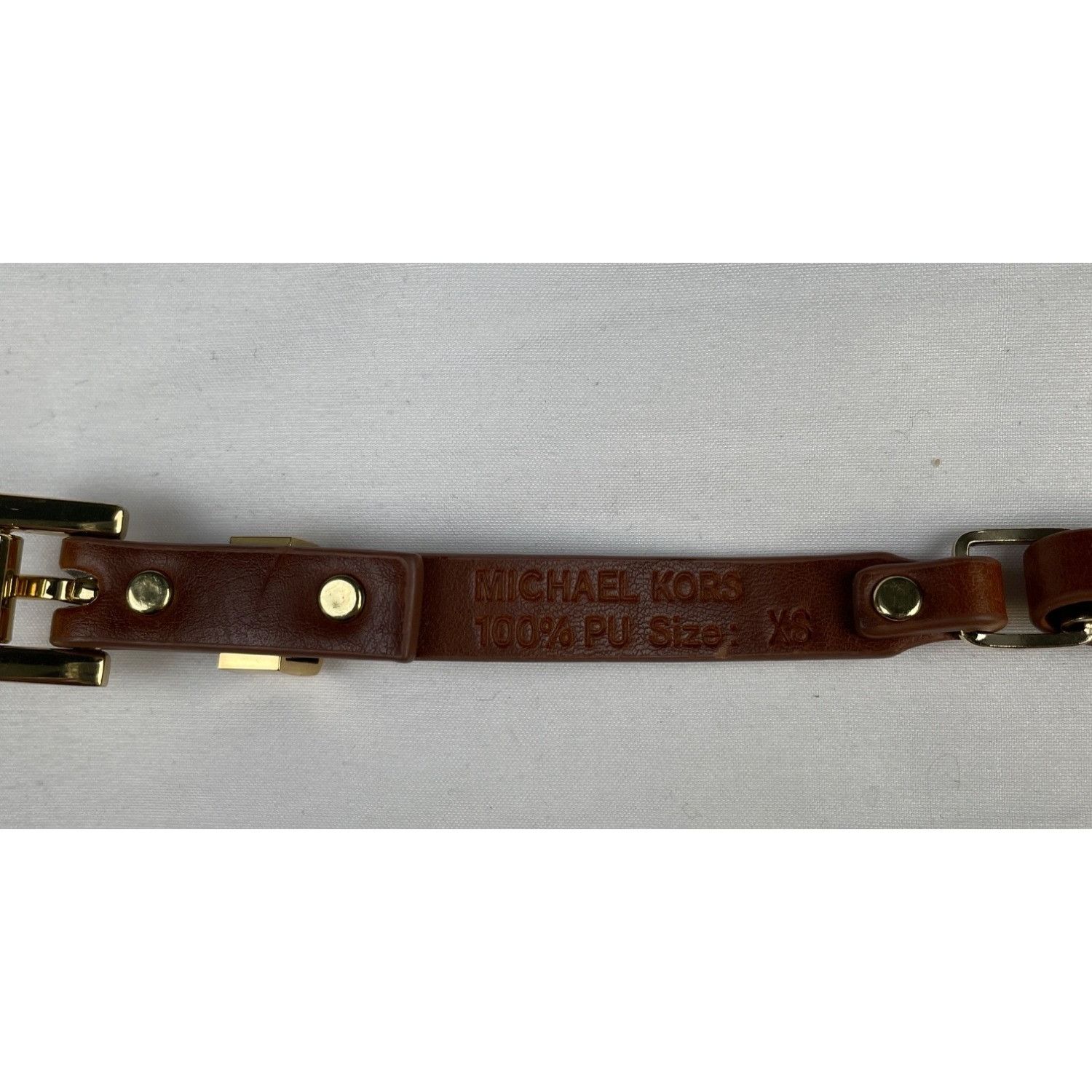 Michael Kors Michael Kors Women's Tan/Gold Chain Link/Leather Belt Size X Size ONE SIZE - 6 Thumbnail