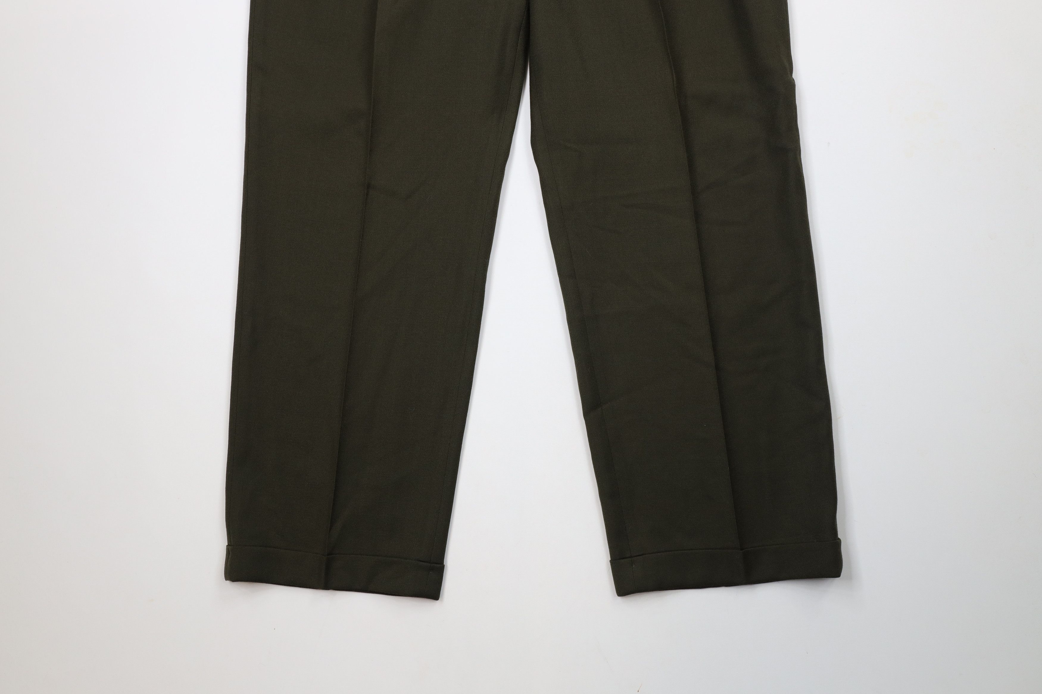 Vintage Vintage 90s Streetwear Wool Wide Leg Chino Pants Green Size US 36 / EU 52 - 4 Thumbnail