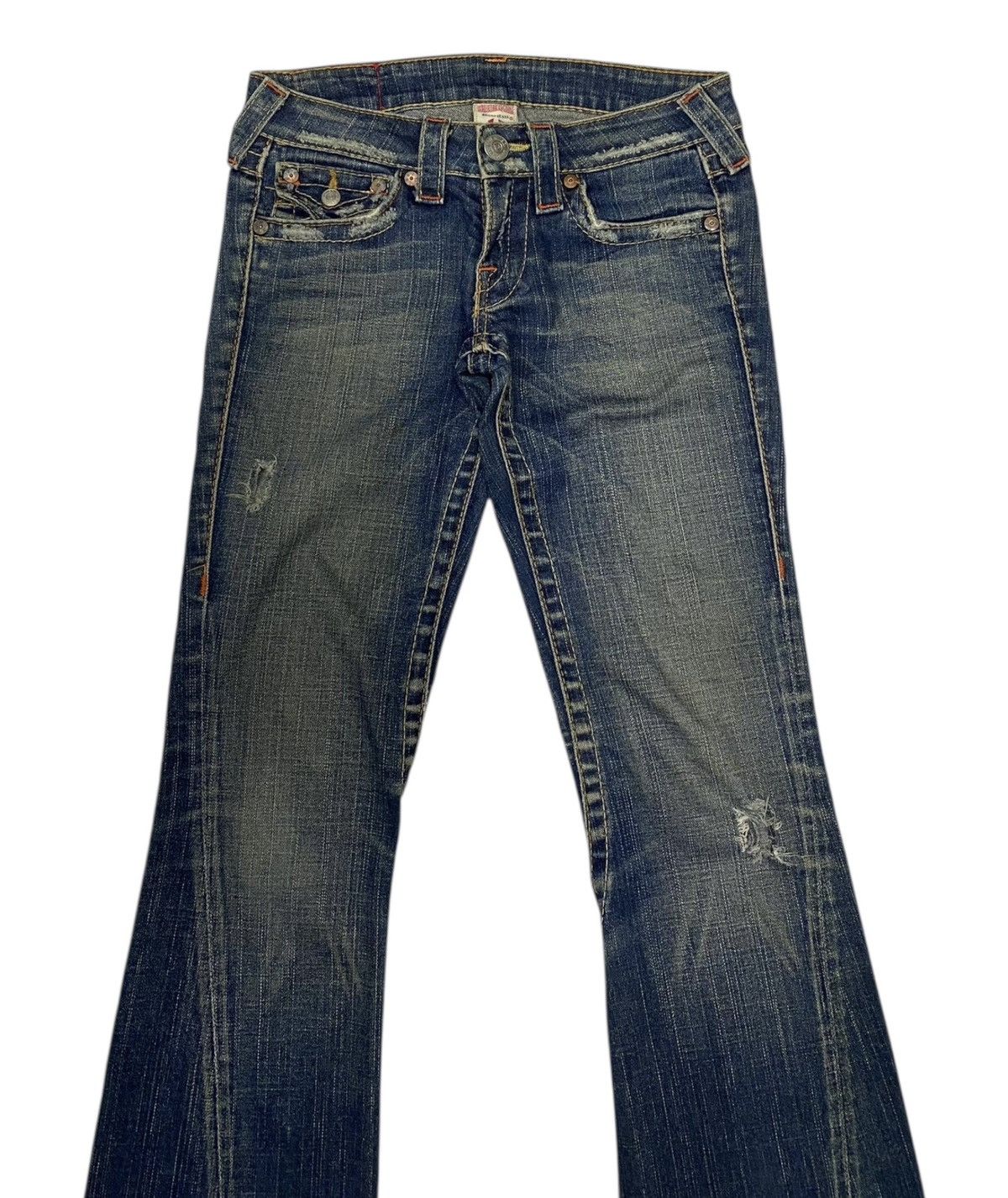 Hysteric Glamour × Le Grande Bleu (L.G.B.) × True Religion TRUE RELIGION JOEY FLARE JEANS DISTRESSED BOOTCUT DENIM JEAN Size 28" / US 6 / IT 42 - 5 Thumbnail