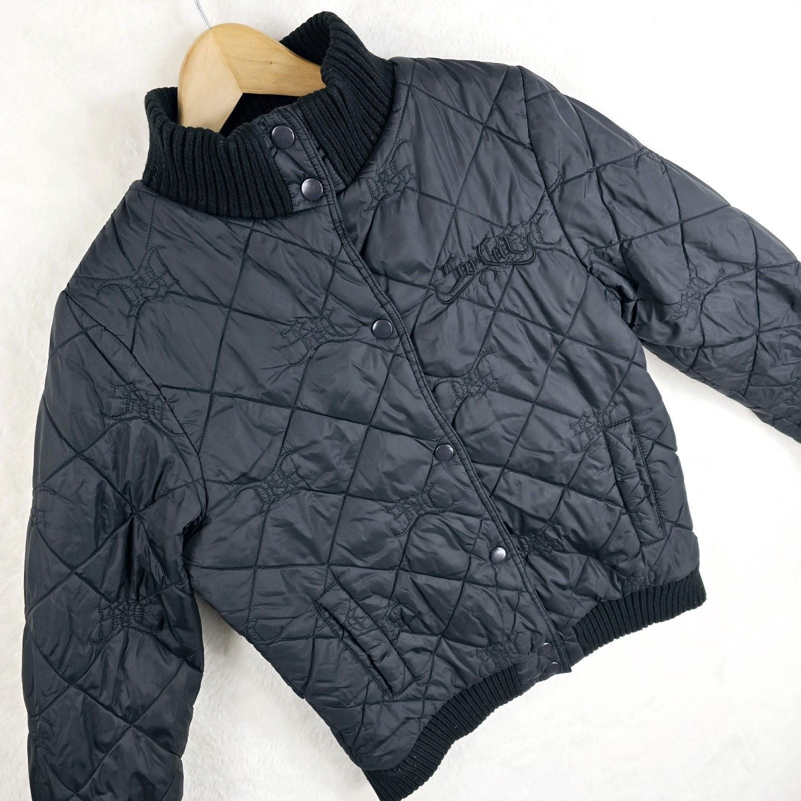 No Fear Vintage No Fear So Cal AOP Black Quilted Jacket Medium Y2K Size M / US 6-8 / IT 42-44 - 4 Thumbnail