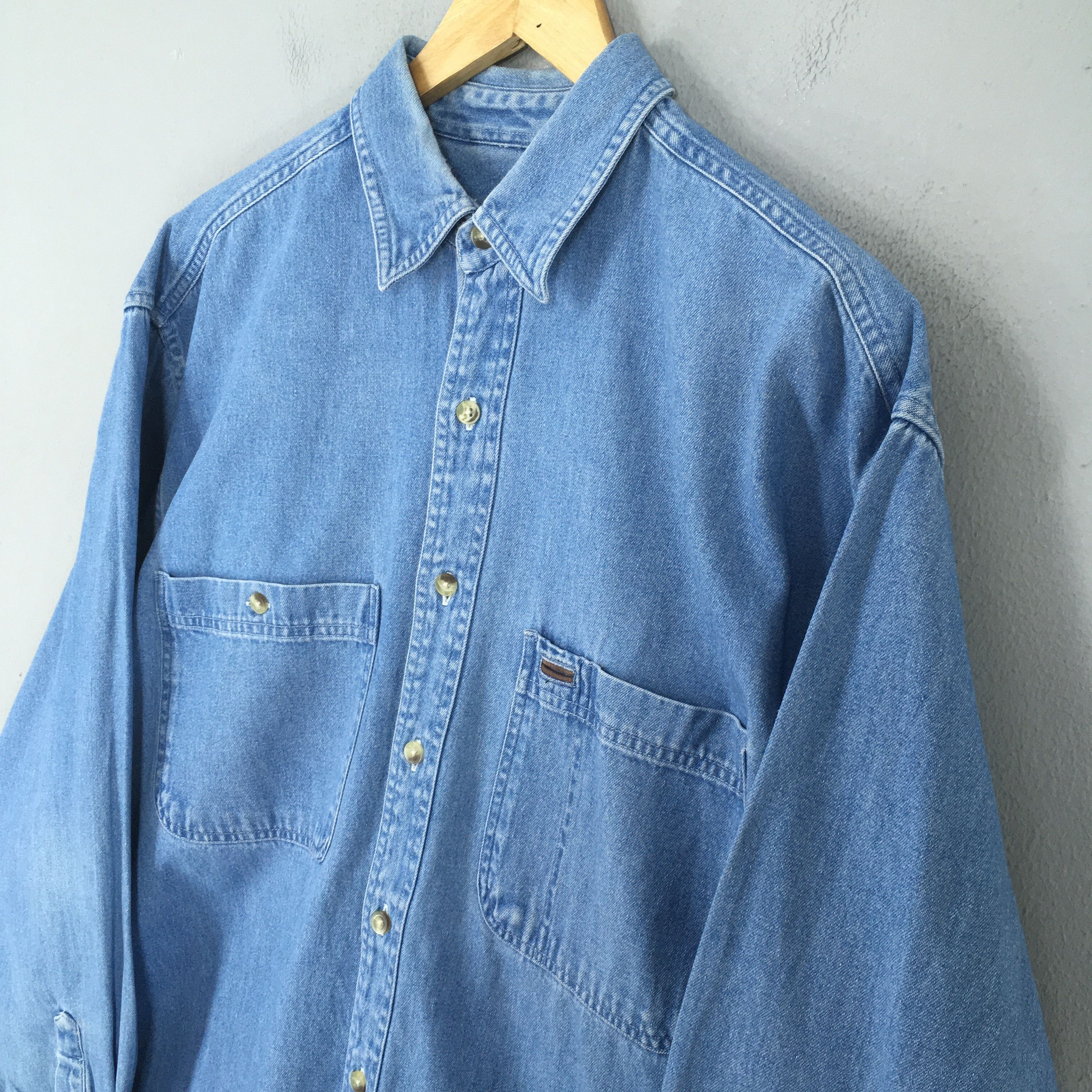 Timberland Vintage Timberland Weathergear Blue Jeans Shirt Medium Size US M / EU 48-50 / 2 - 3 Thumbnail