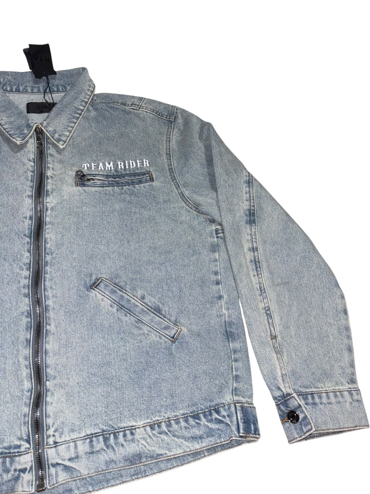 Rta RTA NEW Denim Zip up Jean Jacket Embroidery logo skull cross Size US M / EU 48-50 / 2 - 5 Thumbnail