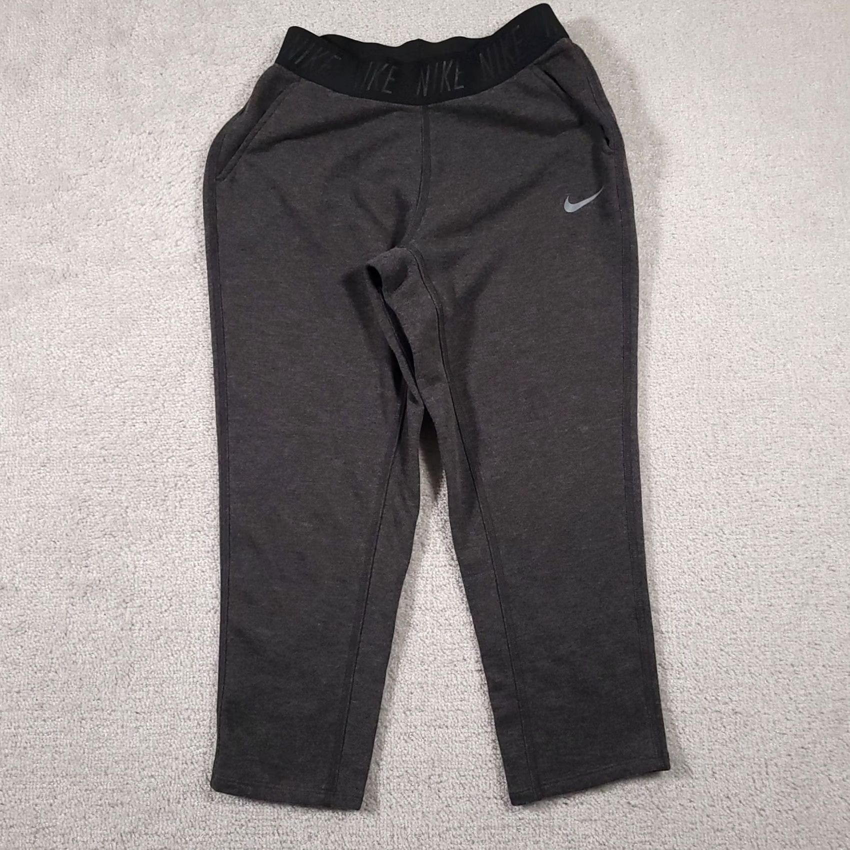 Nike Nike Dri-Fit Capri Crop Sweatpants Capri-Length Fitted Pull On Womens Small Gray Size 28" / US 6 / IT 42 - 2 Thumbnail