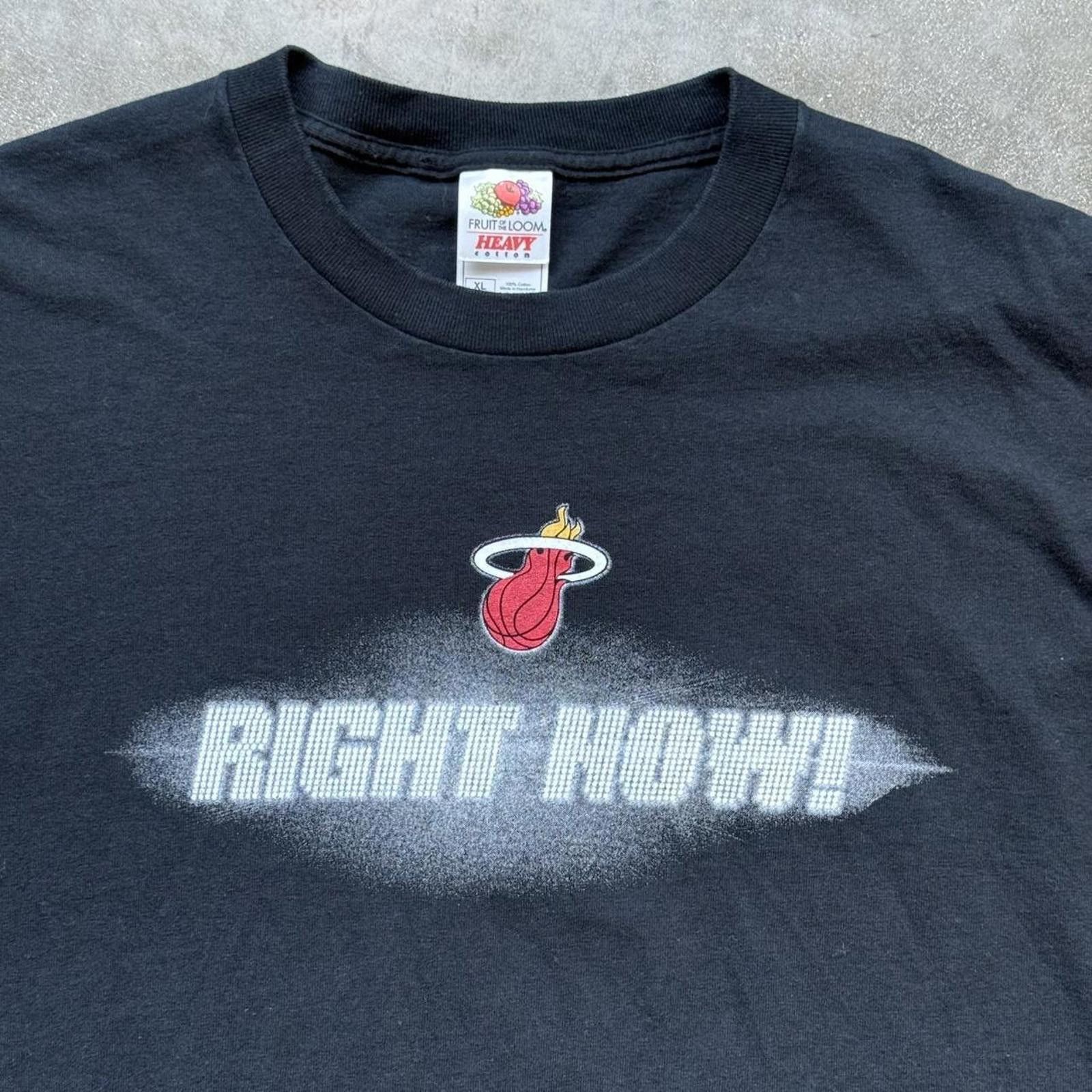 NBA 2000s NBA Miami Heat “Right Now!” Sports Graphic T-shirt Size US XL / EU 56 / 4 - 3 Thumbnail