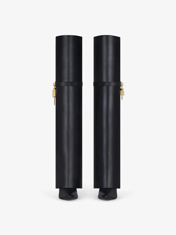 Givenchy o1lv12m0526 Shark Lock Stiletto OTK Boots in Black Size US 12 / IT 42 - 5 Thumbnail