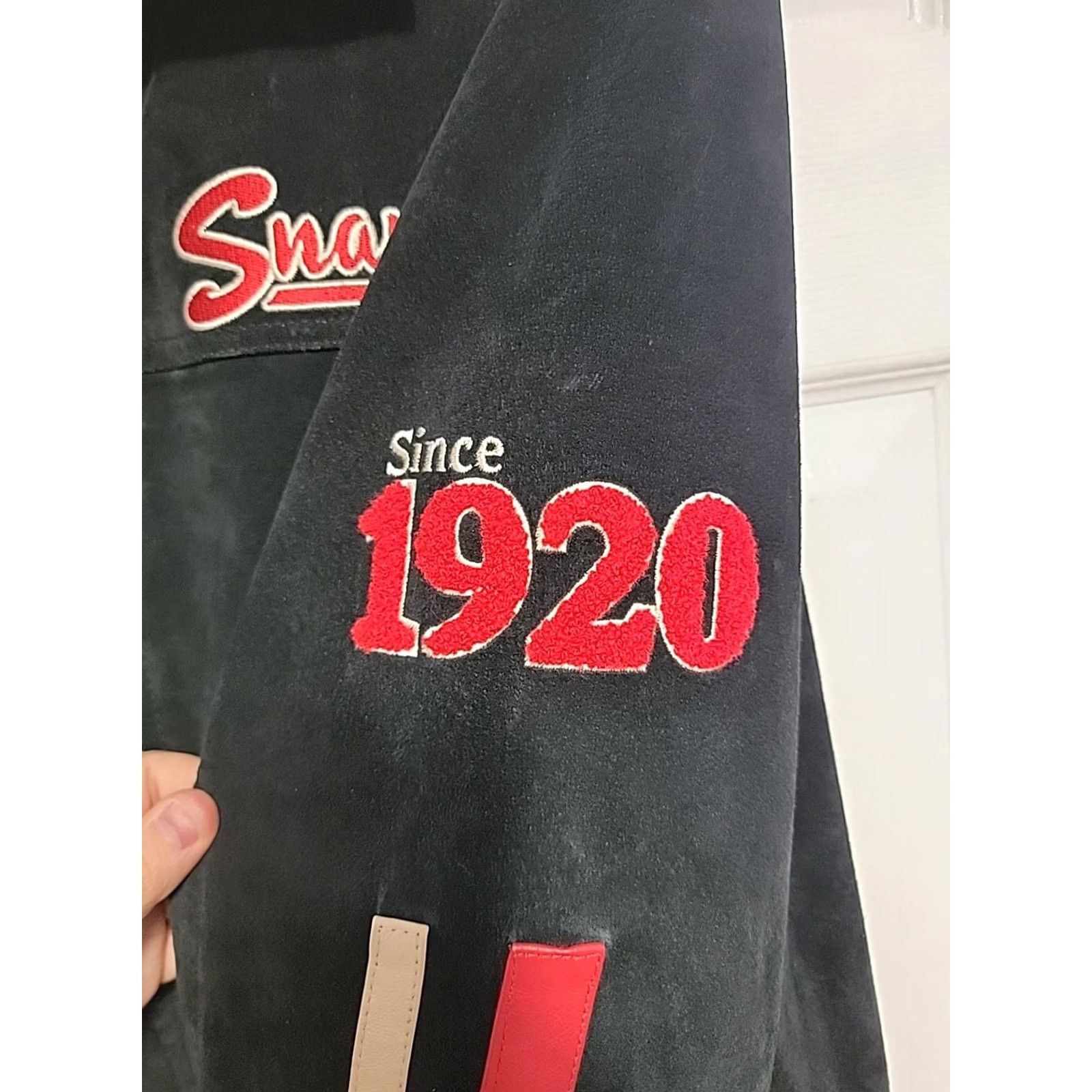Vintage Snap-On Tools Black Suede Leather Jacket 2008 Tools Edition Mens XL Bomber Jacket Size US XL / EU 56 / 4 - 4 Thumbnail