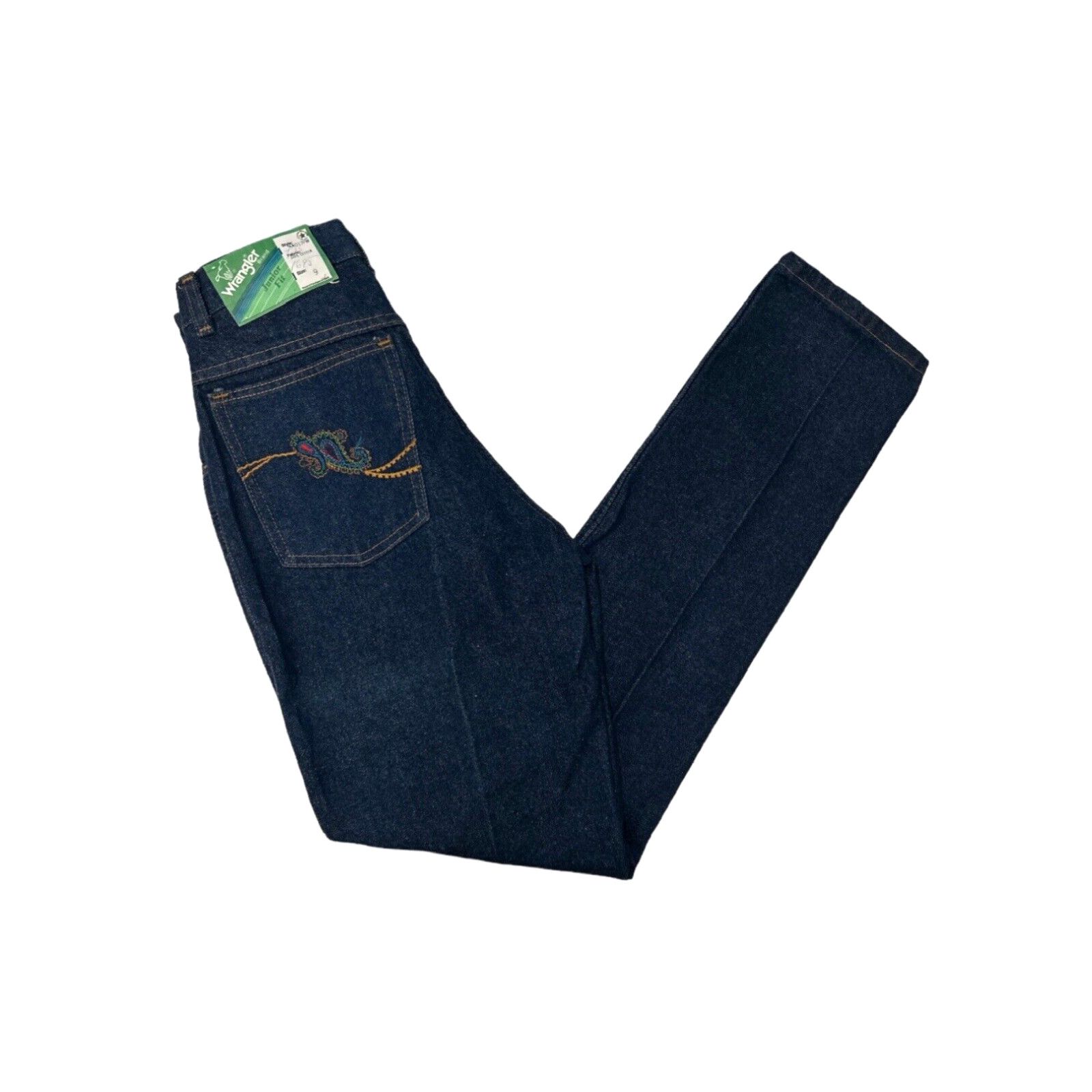 image of Vintage Wrangler Tapered Jeans Juniors Size 9 Deadstock NWT 90's Made In Usa in White, Women's