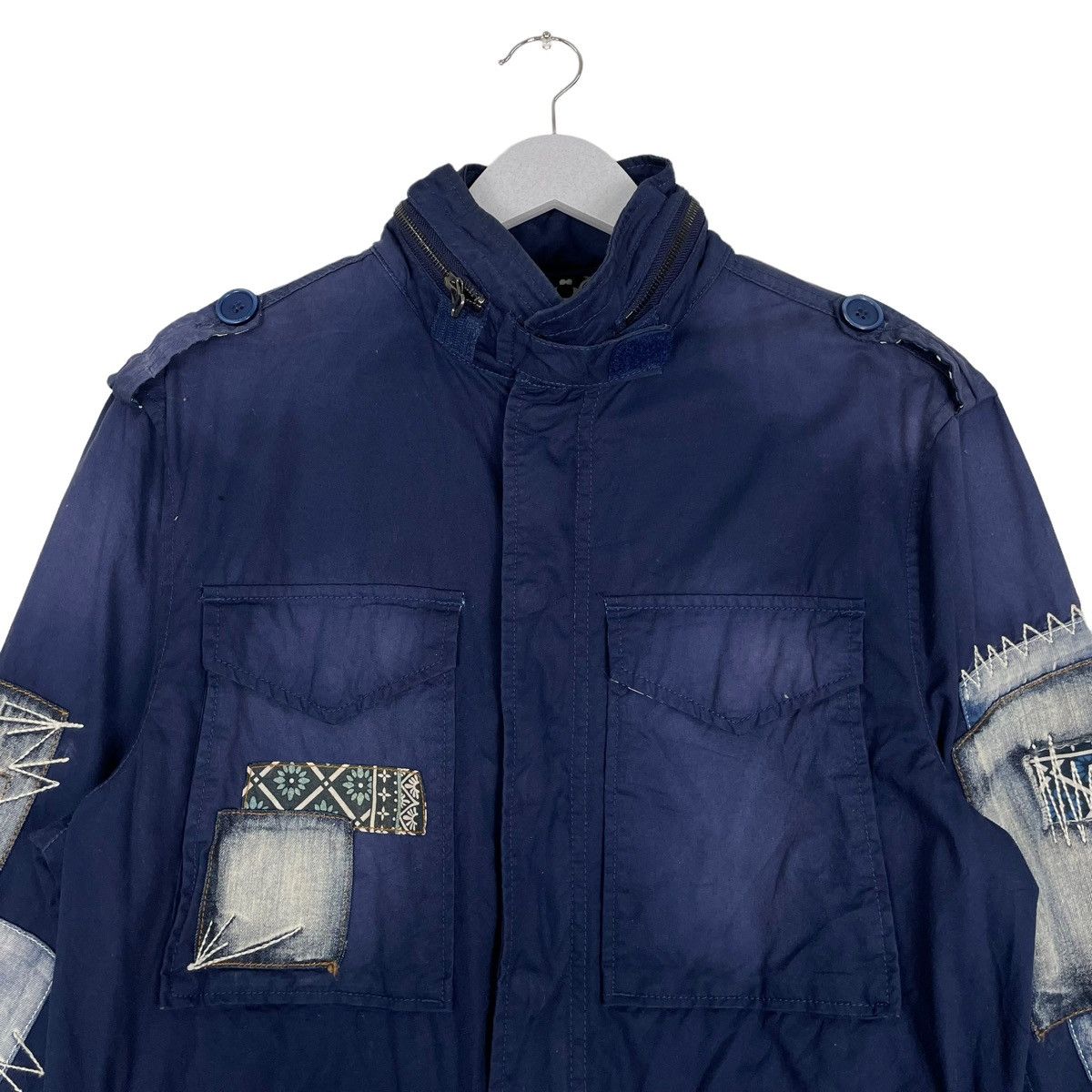 45rpm × Desigual 💥DESIGUAL BORO PATCH NAVY FIELD JACKET Size US M / EU 48-50 / 2 - 3 Thumbnail