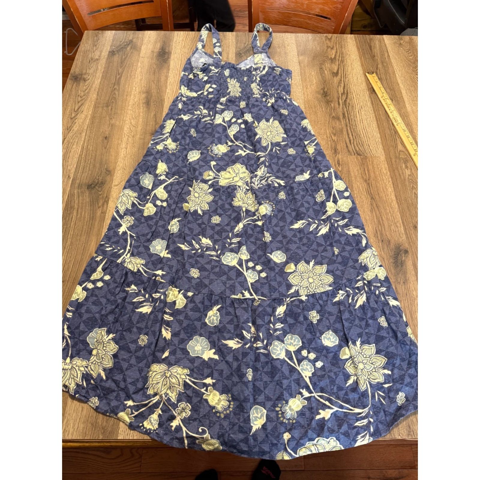 Vintage Sonoma Dress Women's Size Small Green Blue White Floral Maxi Linen Blend Size S / US 4 / IT 40 - 2 Thumbnail