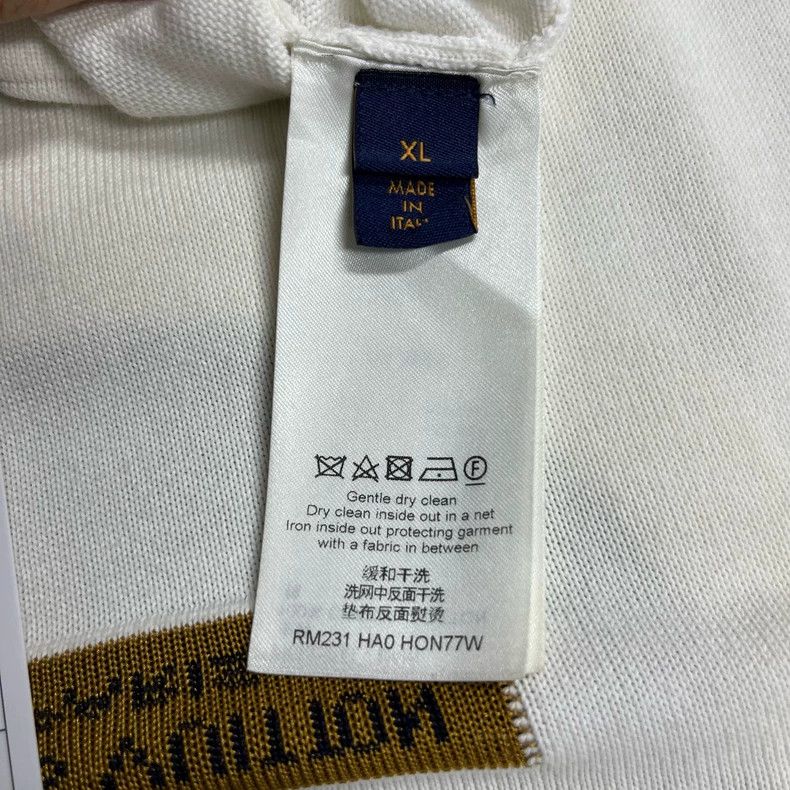 Louis Vuitton Louis Vuitton 23 white knit logo short sleeves Size US XL / EU 56 / 4 - 5 Thumbnail