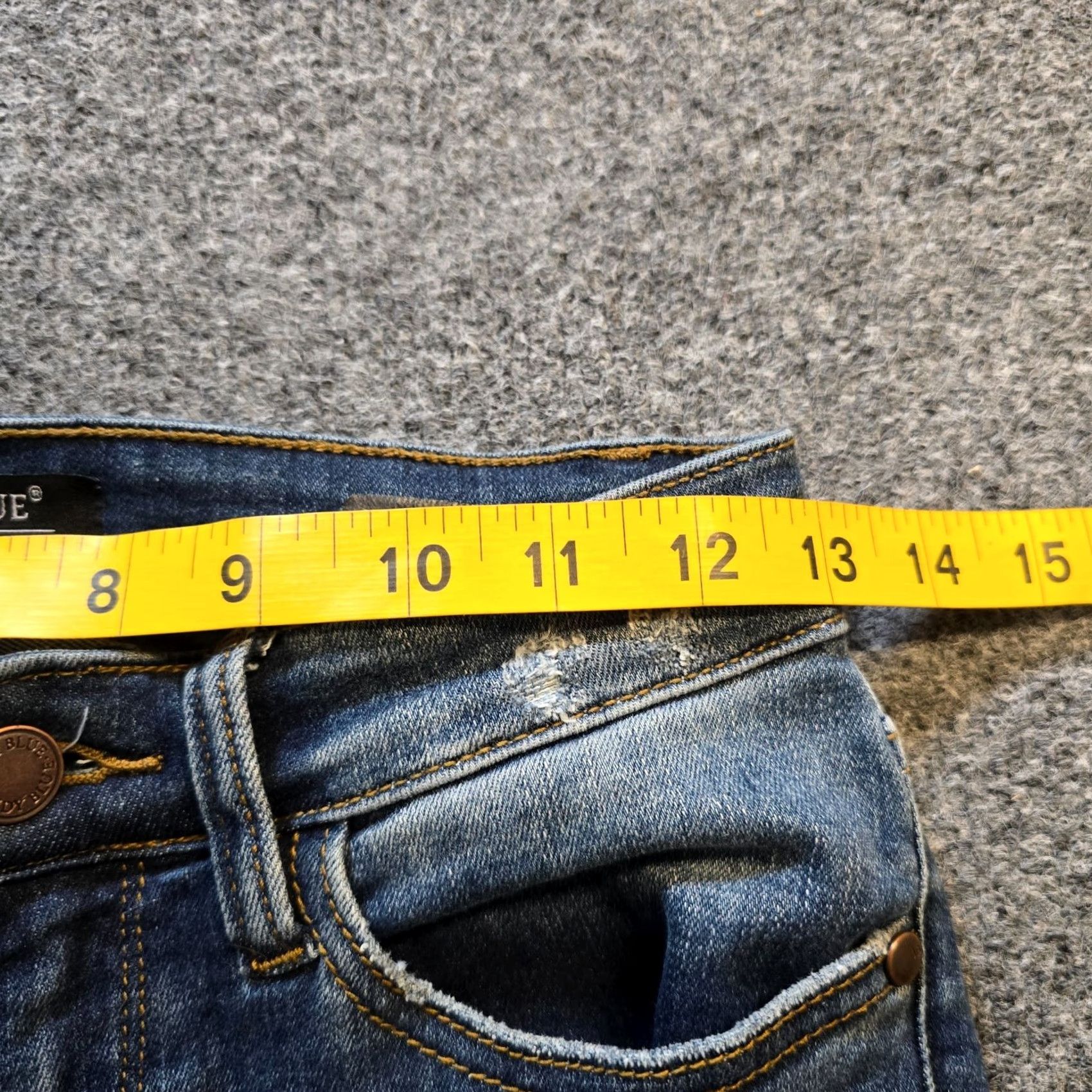 Vintage Judy Blue Jeans Women Size 26 Blue Relaxed Fit Stretch Distressed Casual Capsule Jeans Bohemian City 5-Pocket Ankle Mid Rise Mens Womens Girls Size 26" / US 2 / IT 38 - 6 Thumbnail