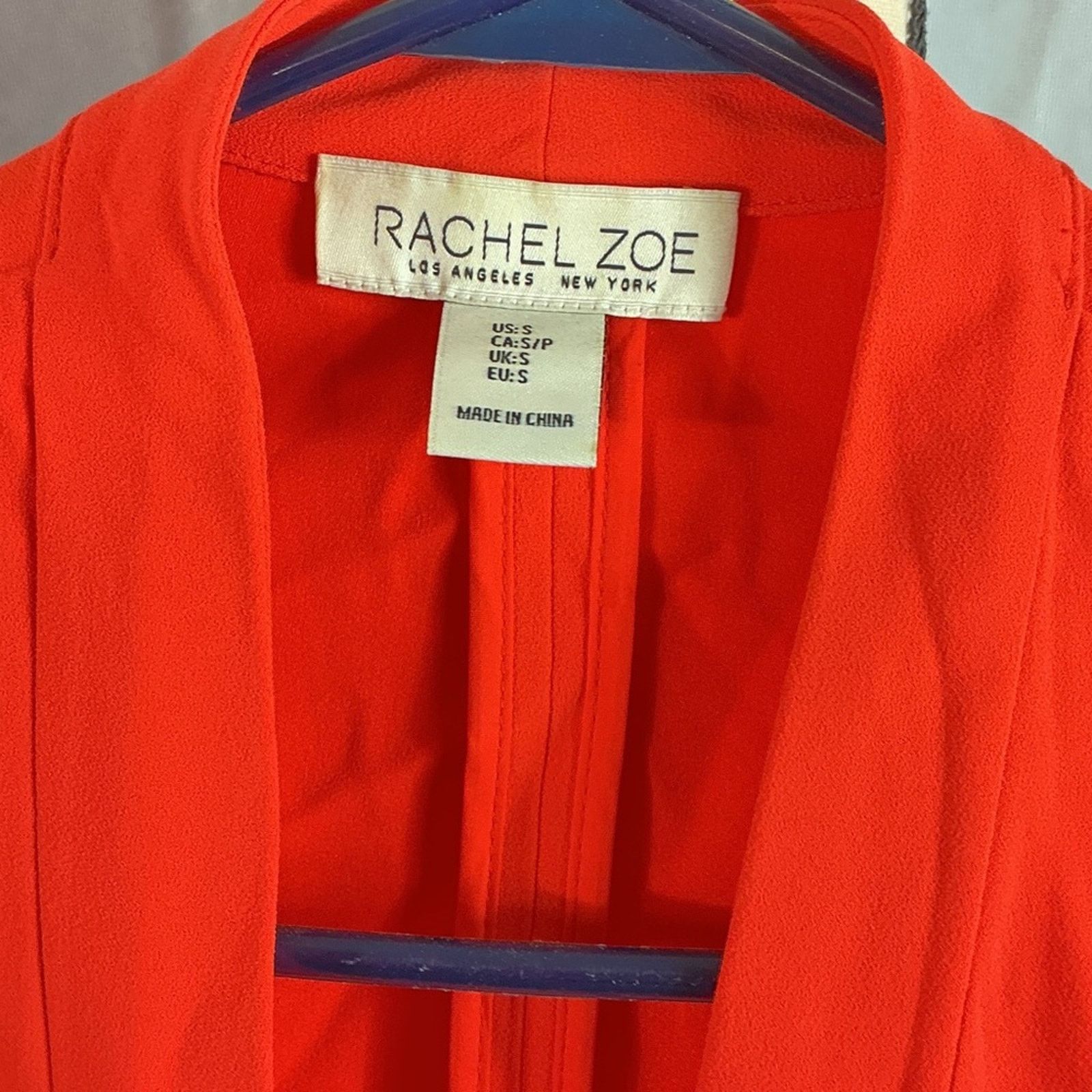 Rachel Zoe Rachel Zoe Blazer Size Small Bright Orange Open Front Jacket Size S / US 4 / IT 40 - 2 Thumbnail