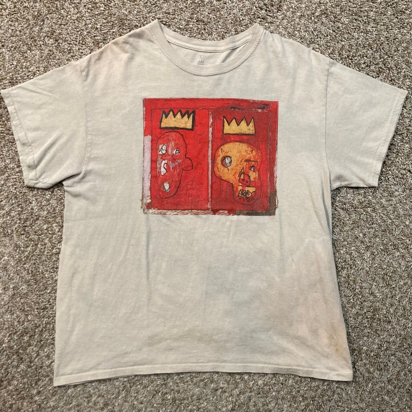 Vintage Jean Michel Basquiat Art T Shirt Large Size US L / EU 52-54 / 3 - 1 Thumbnail
