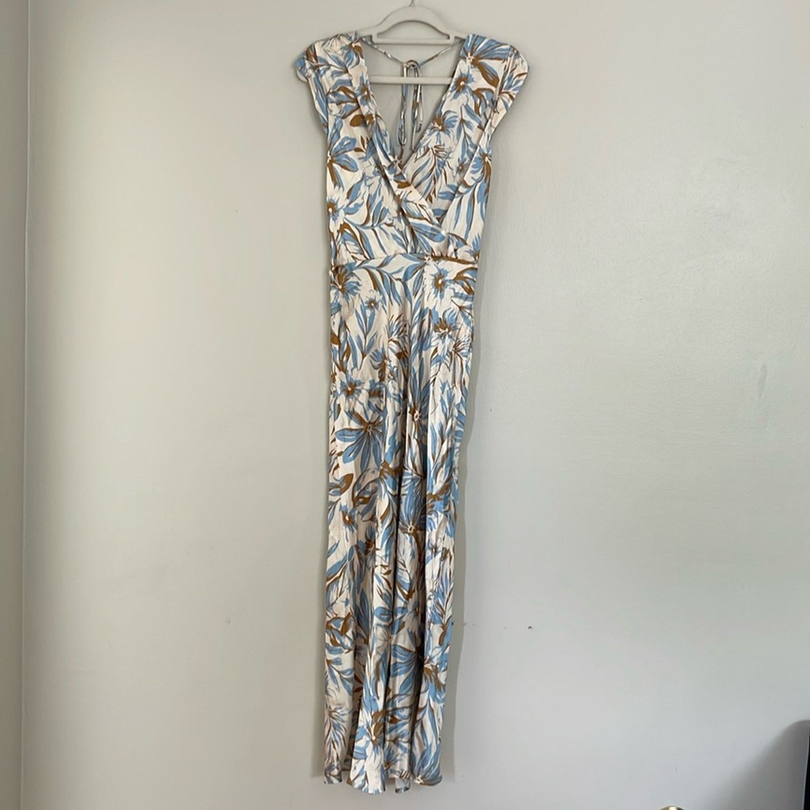 BEC + BRIDGE Bec & Bridge Stella Maxi Dress Blue Beige Tropical Floral 6 Size M / US 6-8 / IT 42-44 - 3 Thumbnail