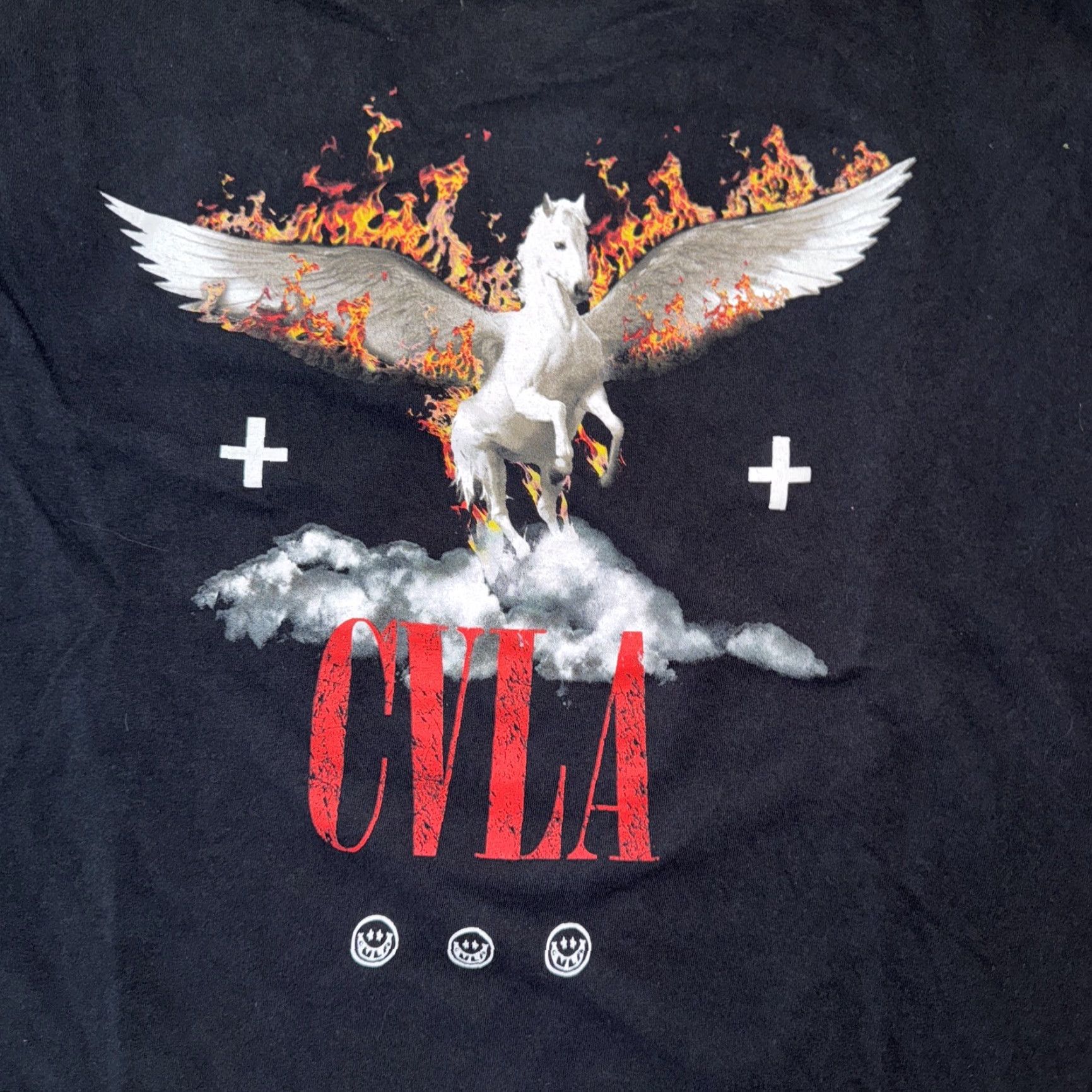 Vintage CVLA T-Shirt Men 2XL Crew Neck Black Streetwear Athletic Gym Short Sleeve Pegasus Pattern Size US XXL / EU 58 / 5 - 2 Thumbnail