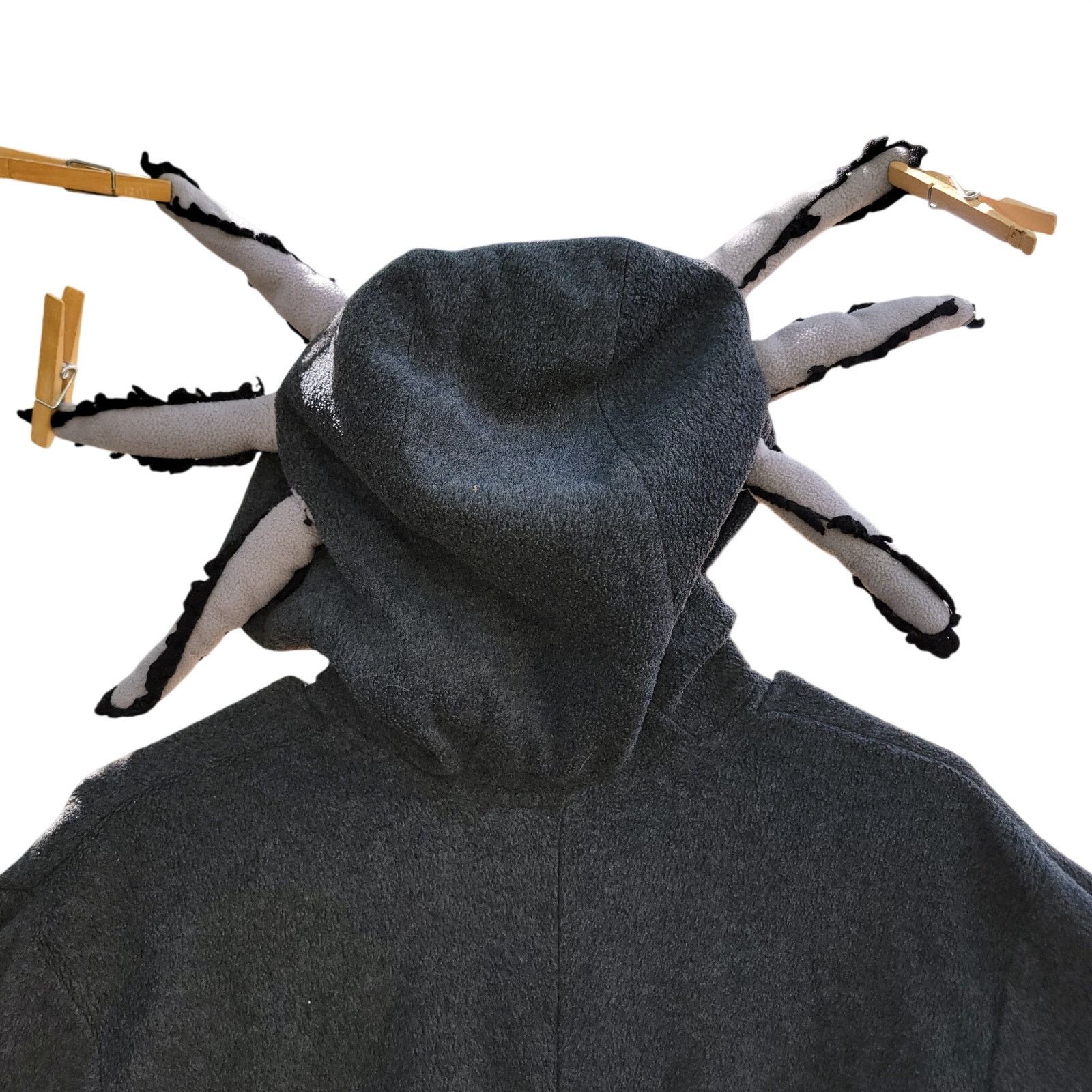 Other Adult Grey Axolotl Hooded Jumper w/ Tail & Pockets - Small Size ONE SIZE - 8 Thumbnail