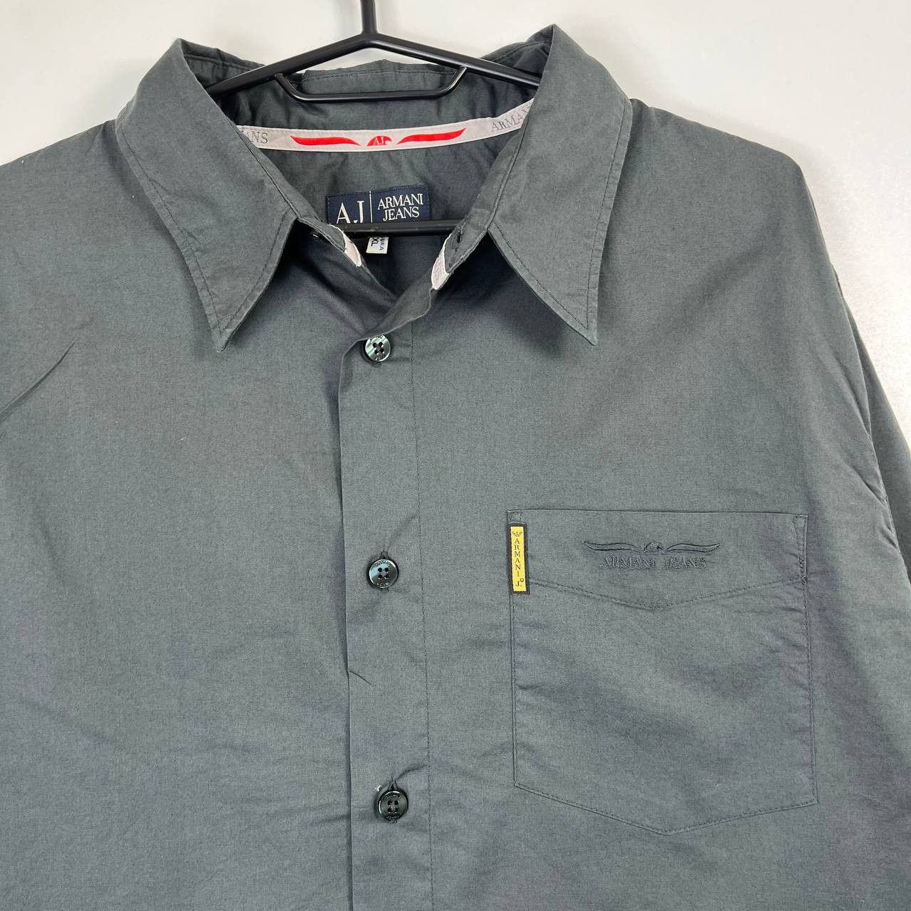 Armani Armani Jeans AJ Logo Pocket Shirt Grey Long Sleeve Size XXL Size US XXL / EU 58 / 5 - 2 Thumbnail