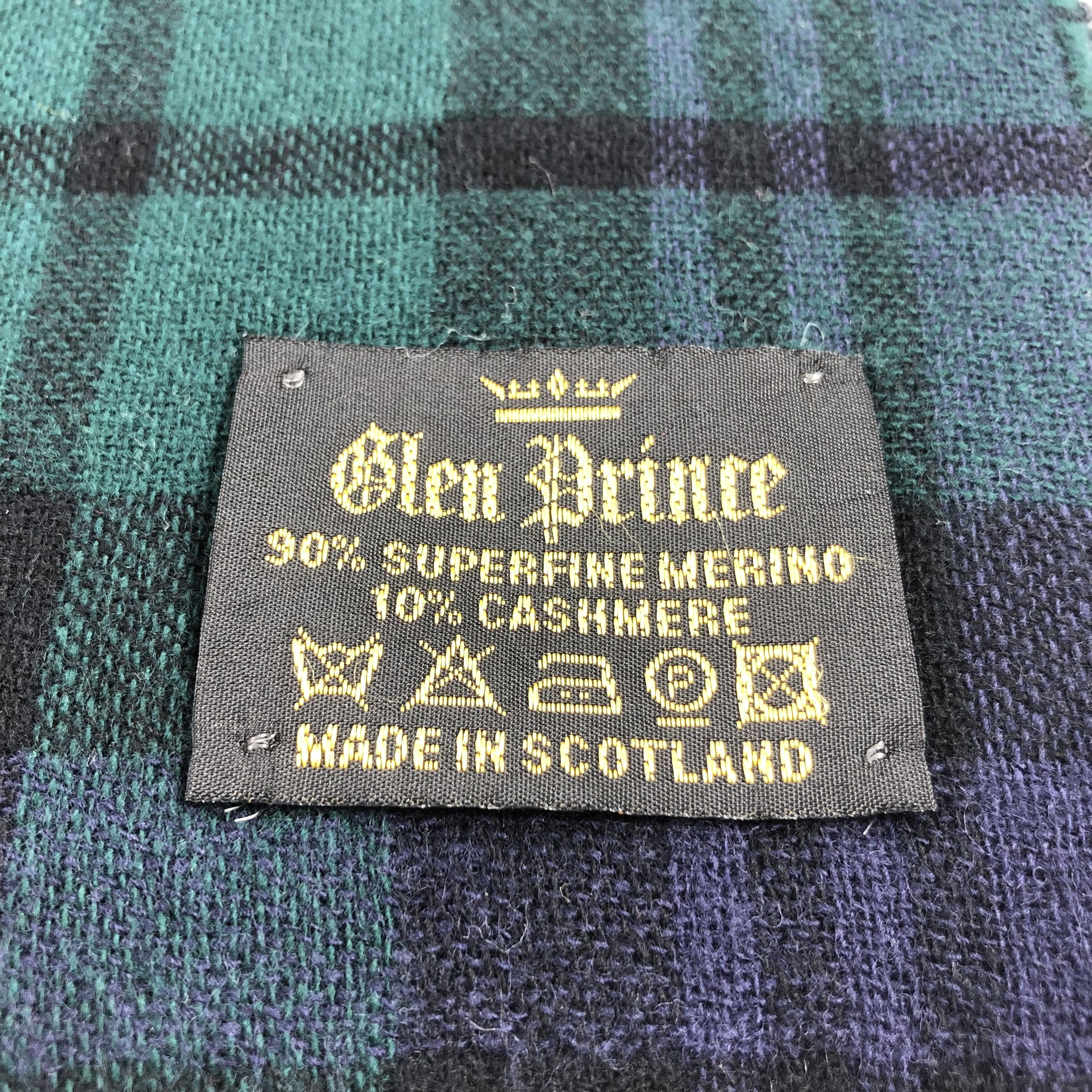 Vintage Glen Prince Tartan Merino Scarf Muffler V1016 Size ONE SIZE - 4 Thumbnail