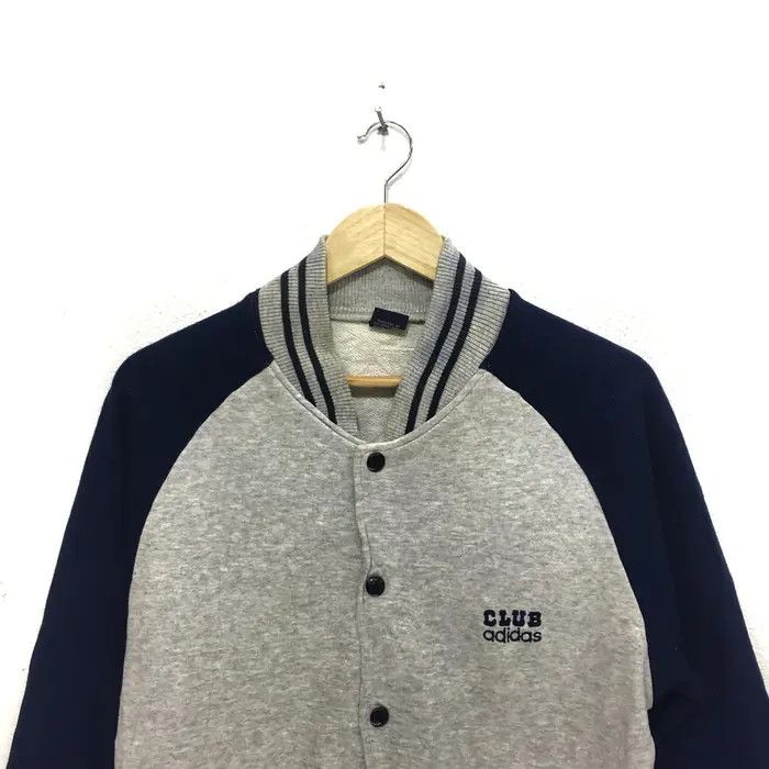 Adidas CLUB ADIDAS Gray Cardigan Jacket Sweatshirt Trefoil Sweater Size US M / EU 48-50 / 2 - 2 Thumbnail