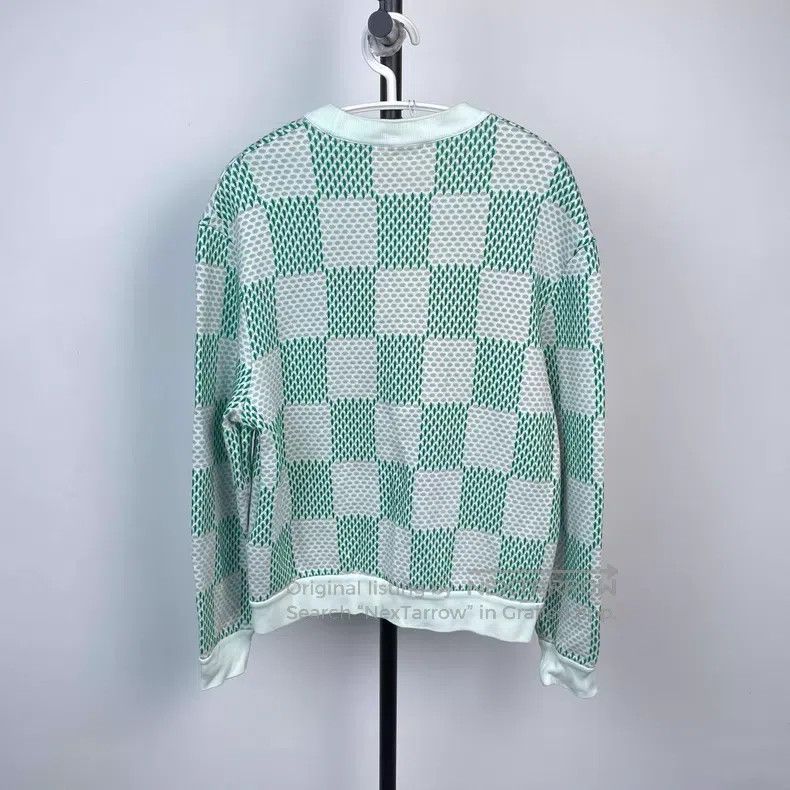 Louis Vuitton Louis Vuitton White and green checkerboard crewneck sweats Size US S / EU 44-46 / 1 - 2 Thumbnail