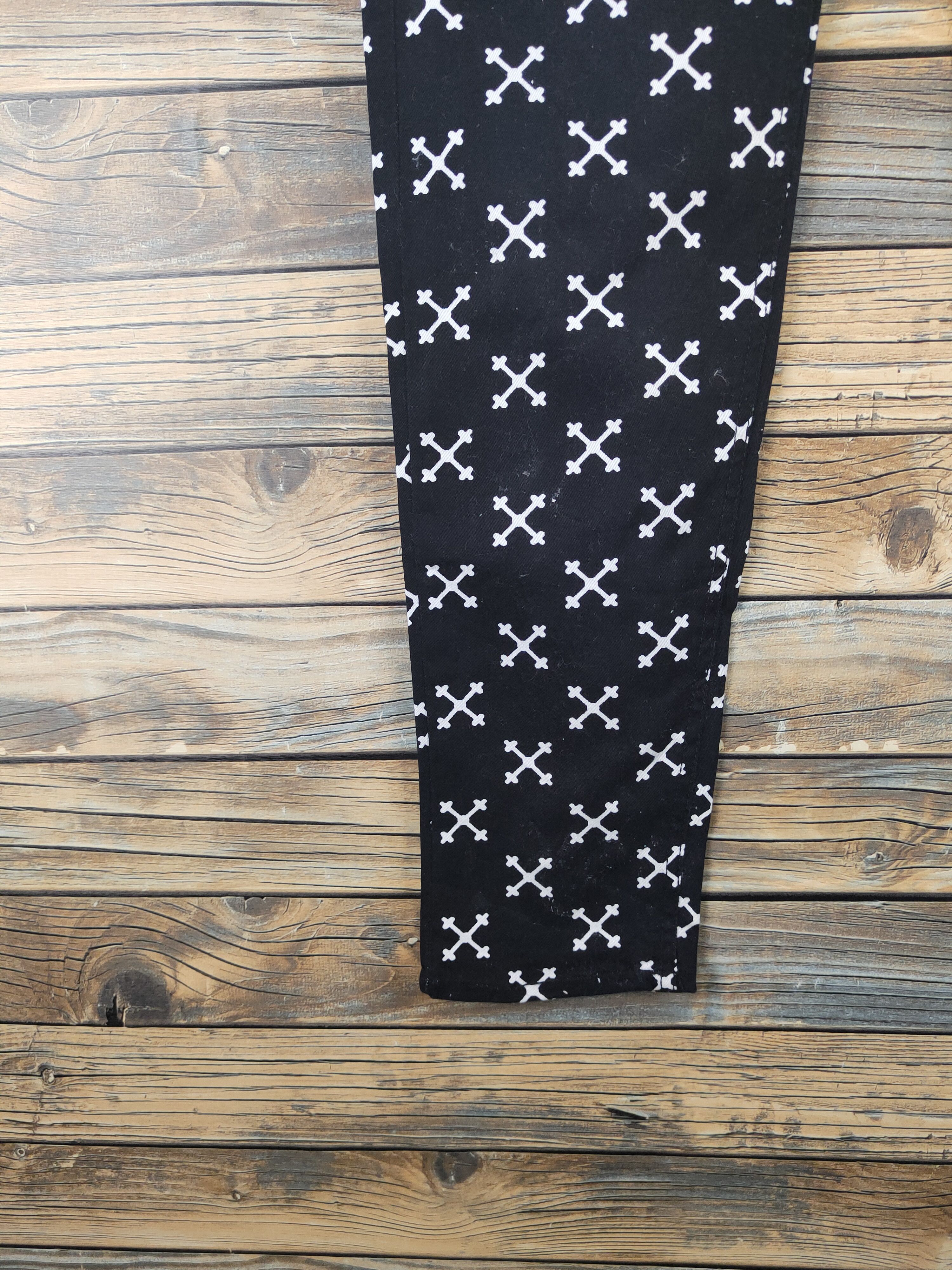 Divided DL Divided H&M Black White Multipocket Casual Pants #46-011 Size 31" - 4 Thumbnail