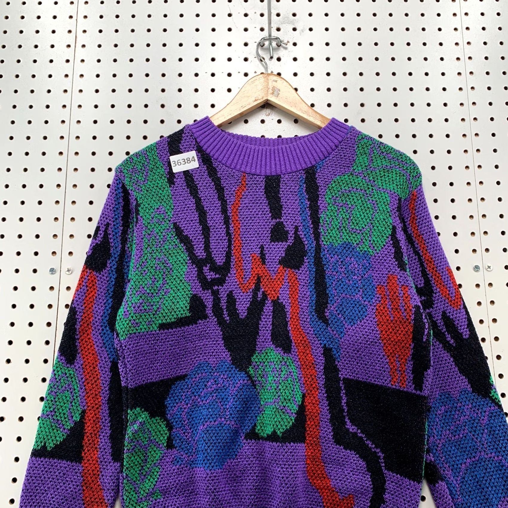 Vintage Vintage Aileen Sweater Small Purple Abstract Pattern Knit Made USA Womens Size S / US 4 / IT 40 - 5 Thumbnail